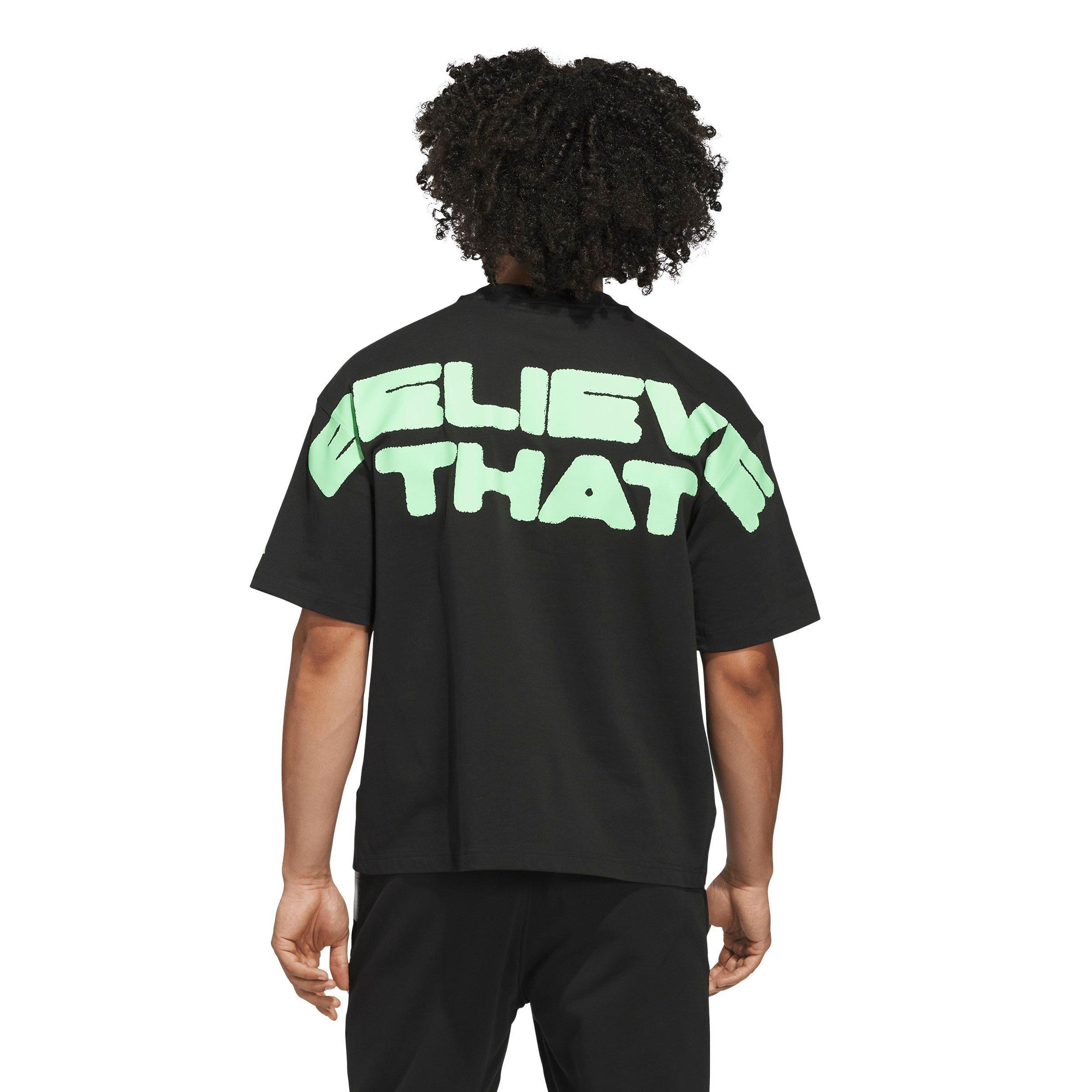 adidas Men's Anthony Edwards Believe That Tee - BLACK Thumbnail View 2
