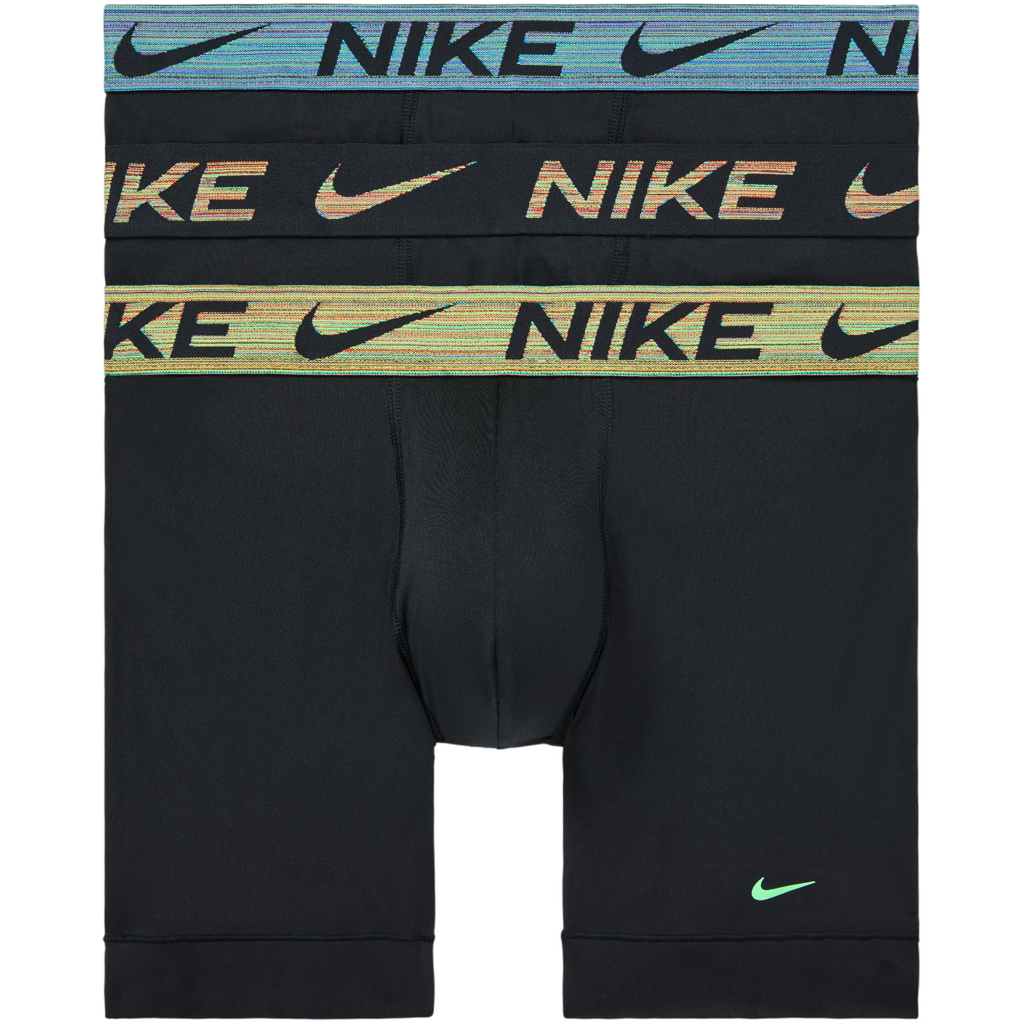 Nike Men's Essential Micro&nbsp;Dri-FIT&nbsp;Underwear-3PK - BLACK/GREEN Thumbnail View 4