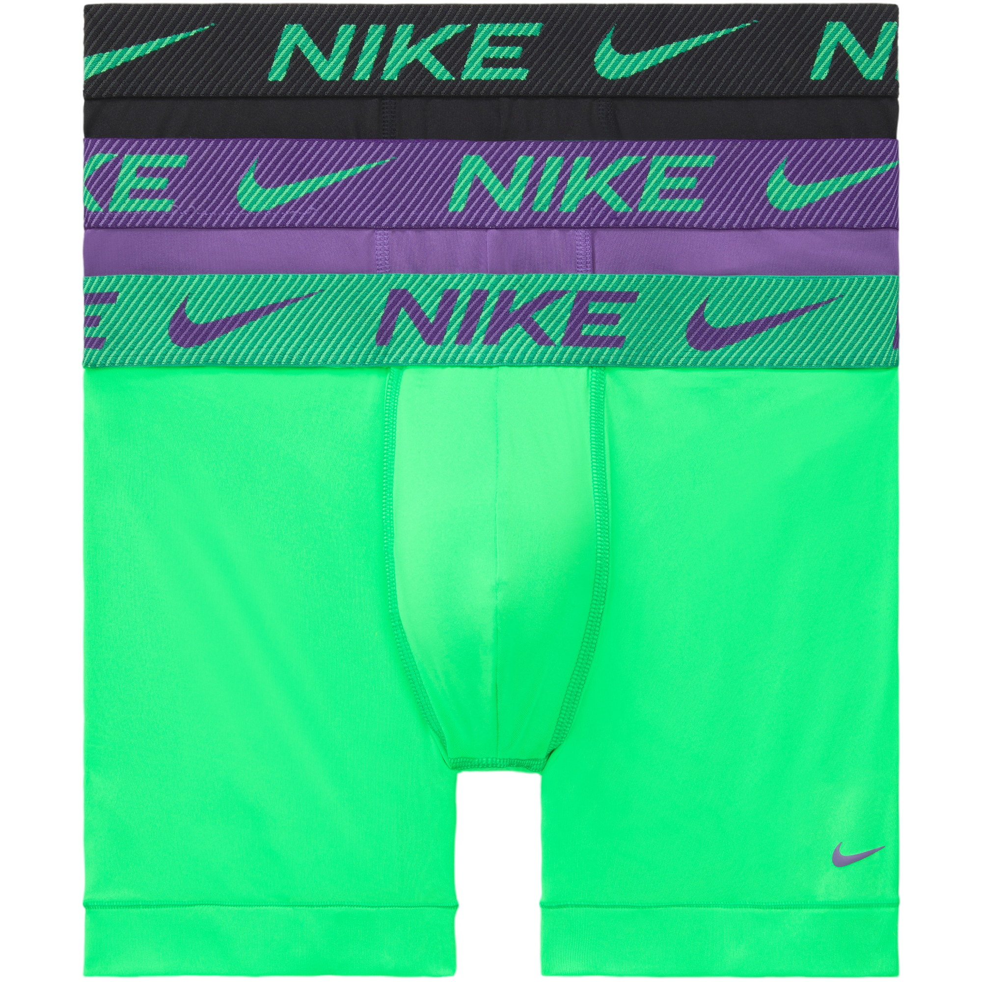 Nike Men's Essential Micro Dri-FIT Underwear (3 Pack) - GREEN/PURPLE Thumbnail View 4