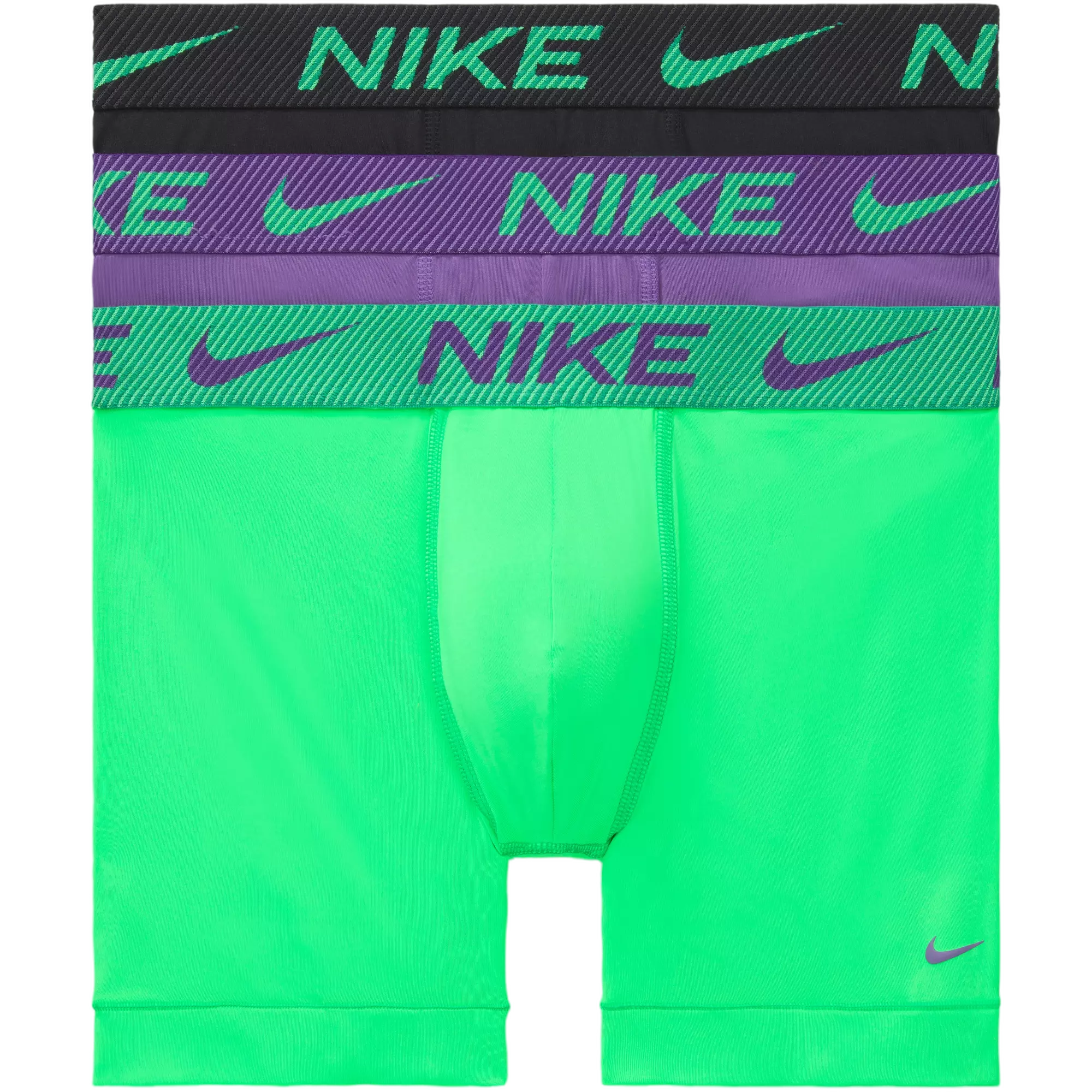 Nike Men's Essential Micro Dri-FIT Underwear (3 Pack) - GREEN/PURPLE
