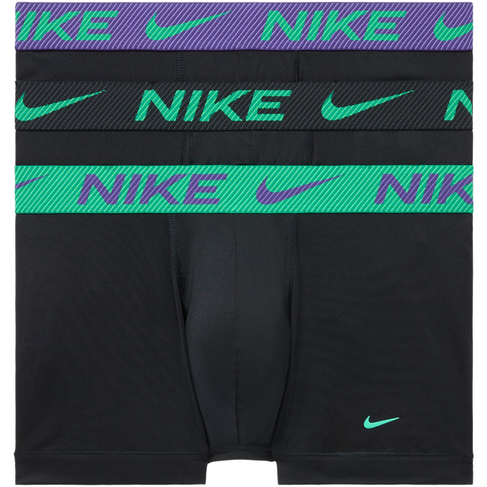 Nike Dri-FIT Essential Micro Underwear (3 Pack) - BLACK/GREEN Thumbnail View 4