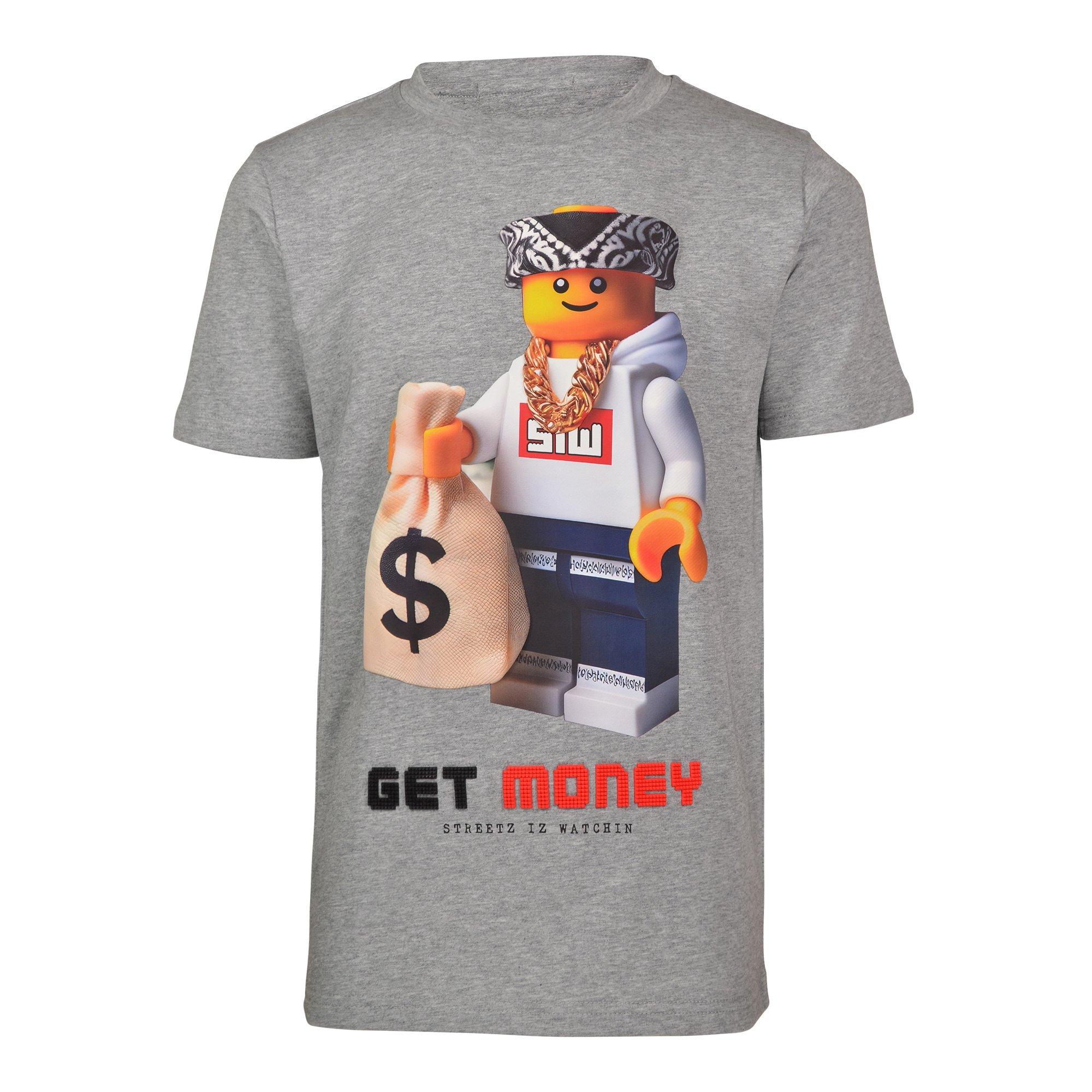 Streetz Iz Watchin Big Boys' Graphic Cotton Crew Neck Tee - Grey