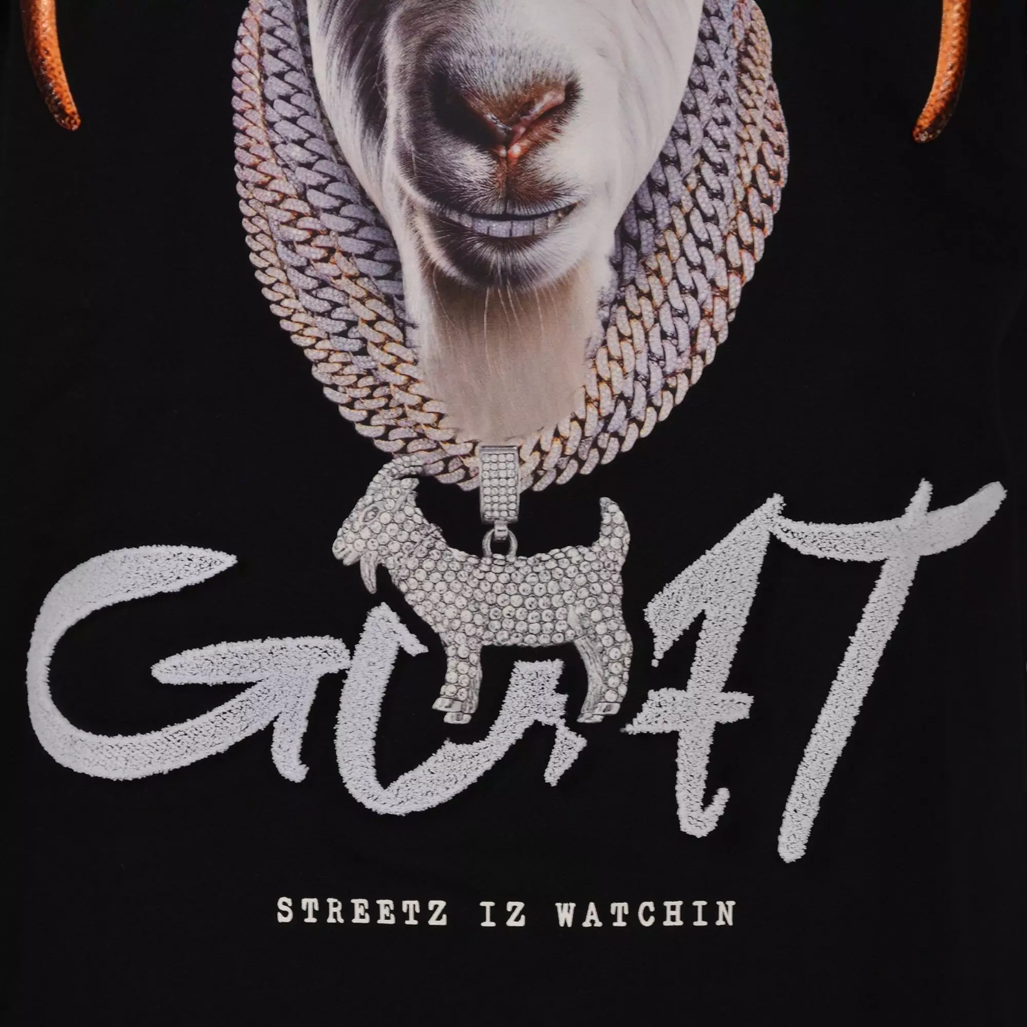 Streetz Iz Watchin Big Boys' GOAT Tee - Black - BLACK