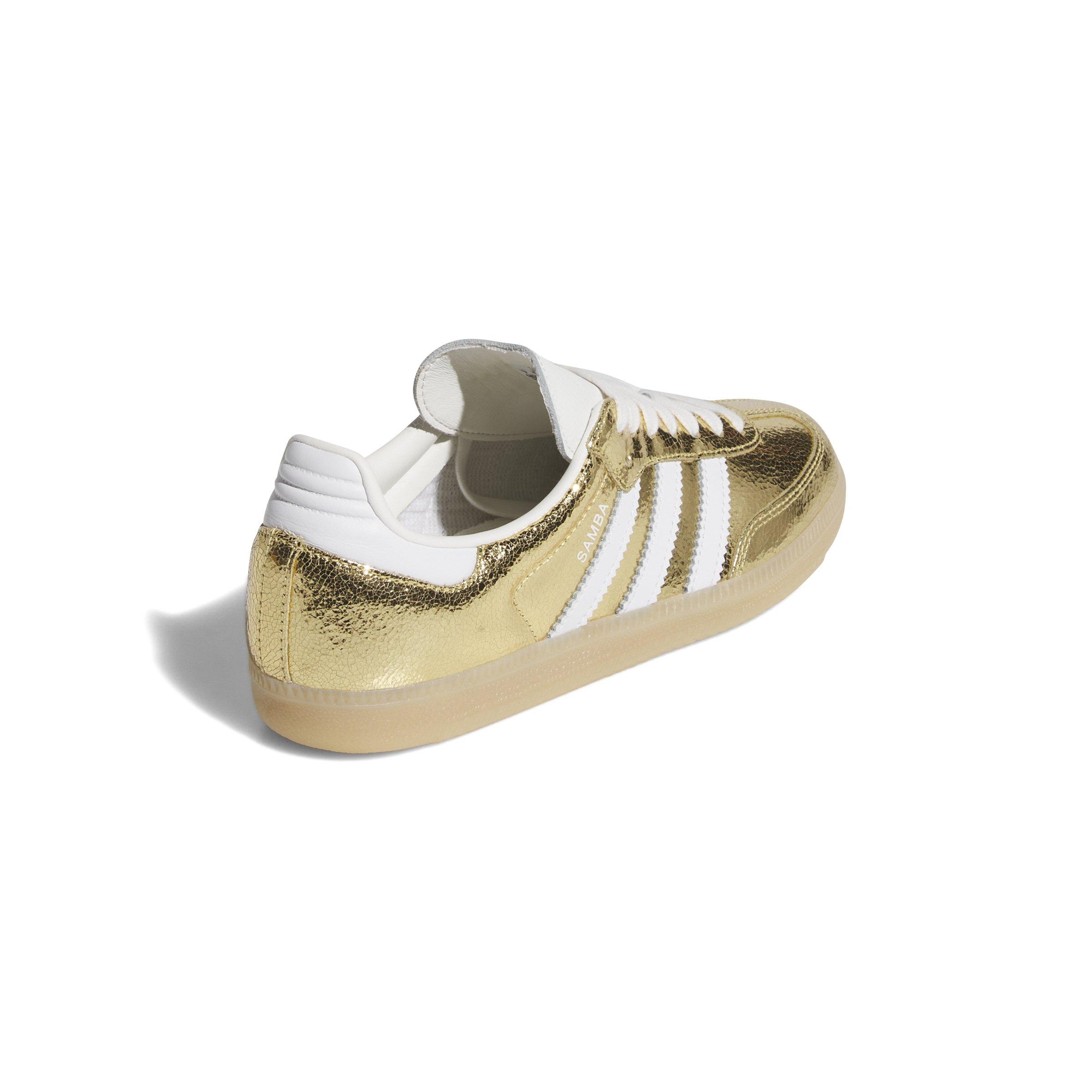 adidas Originals Samba OG "Gold Metallic/Core White" Women's Shoe - METALLIC GOLD/WHITE Thumbnail View 3