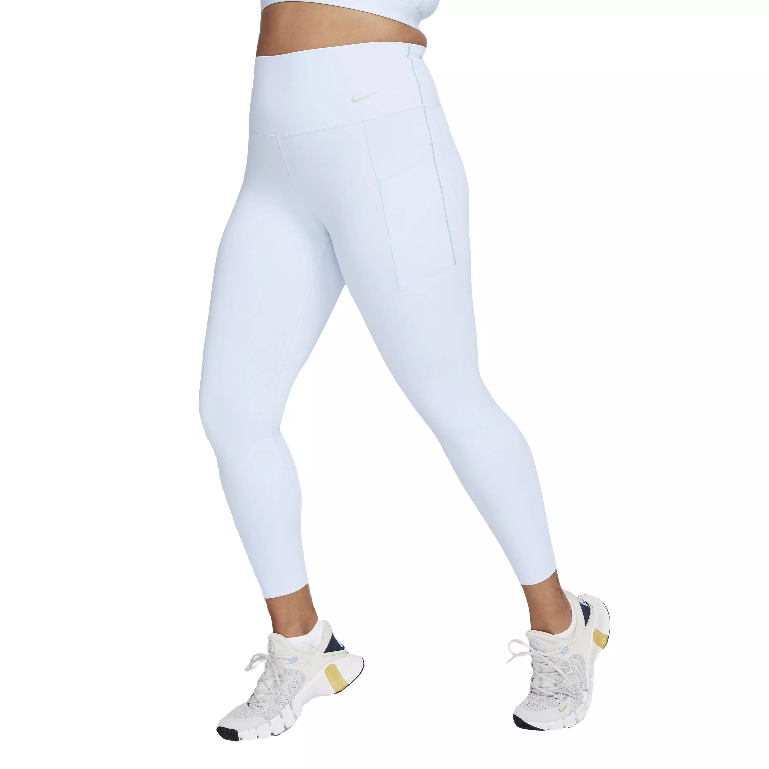 Nike Women's Dri-FIT Universa High-Rise Medium Support 7/8 Leggings with Pockets - BLUE