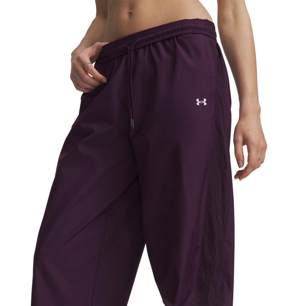 Under Armour Women's Icon Woven Pants - Purple/White - PURPLE/WHITE