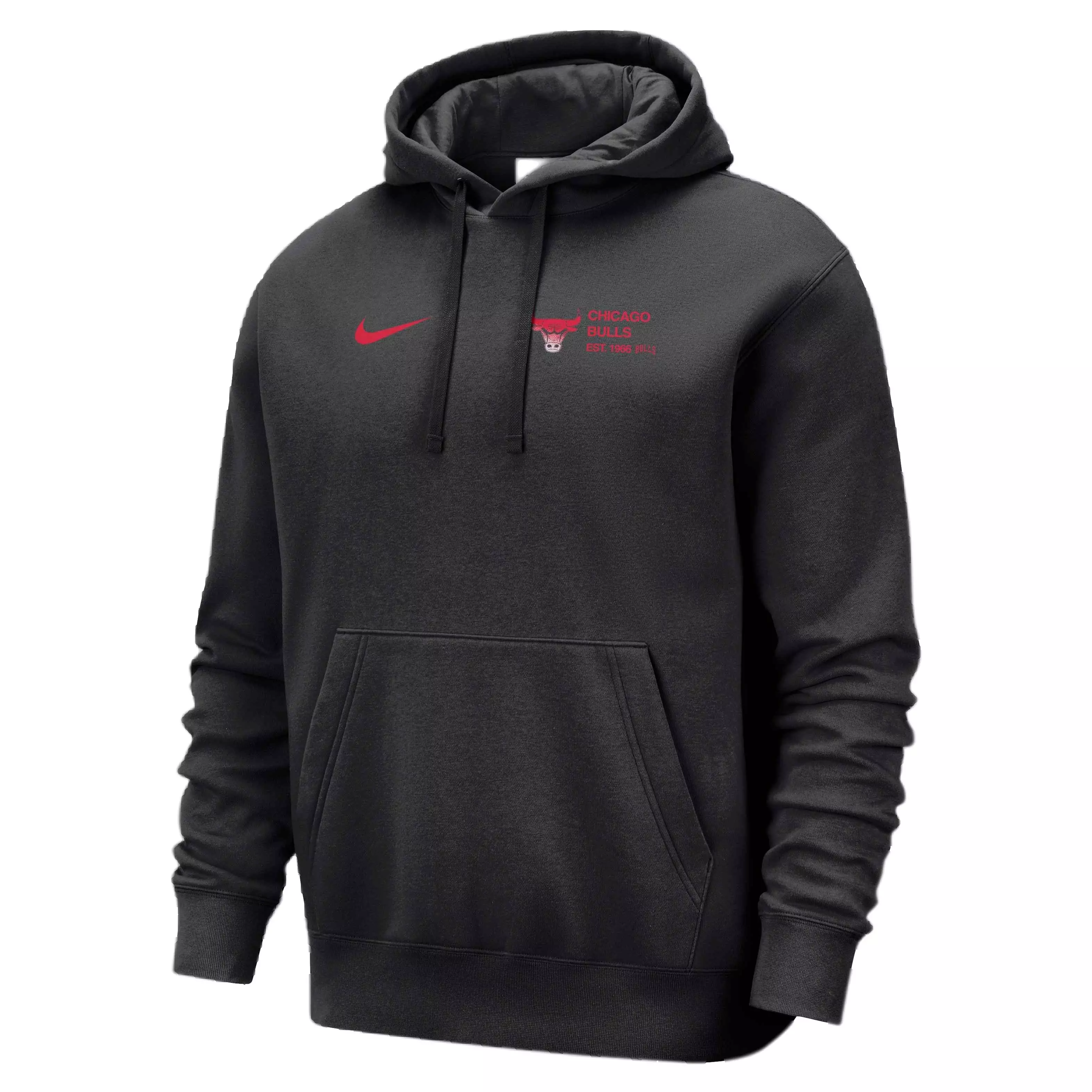 Nike Men's NBA Chicago Bulls Club Courtside Pullover Hoodie -Black - BLACK