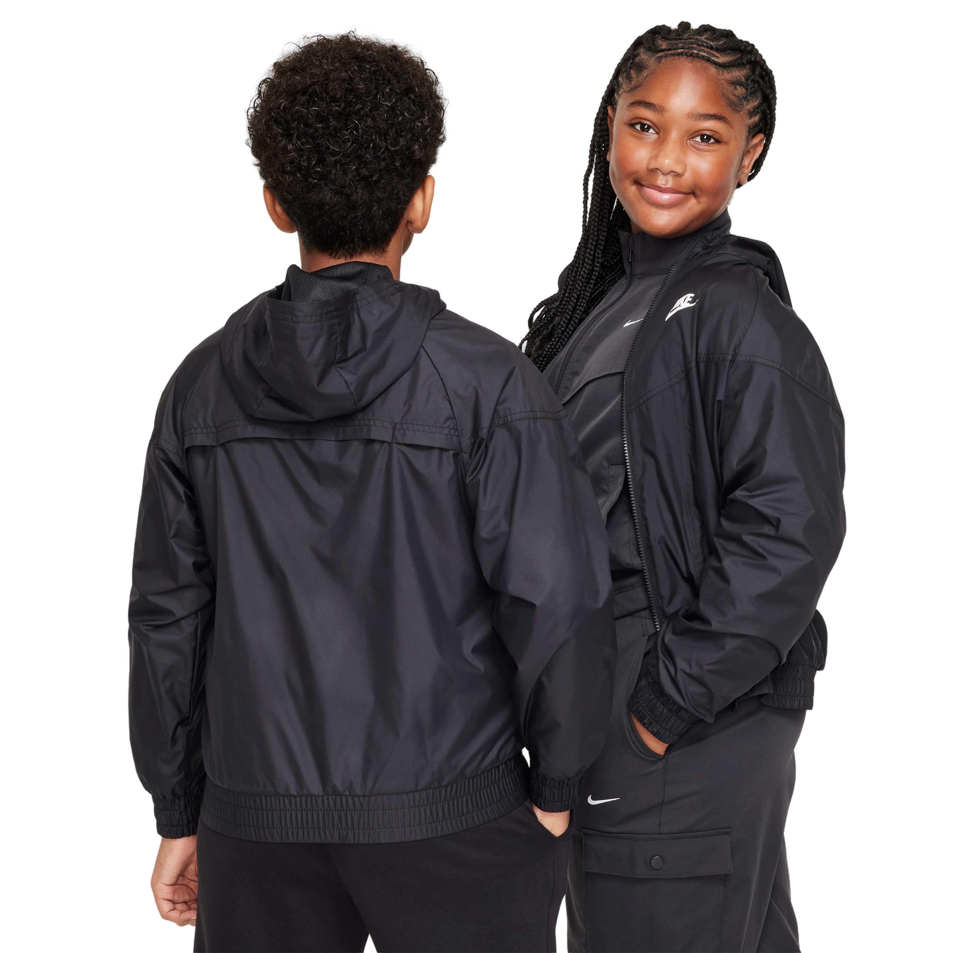 Nike Sportswear Repel Windrunner Big Kids' Black Hooded Jacket