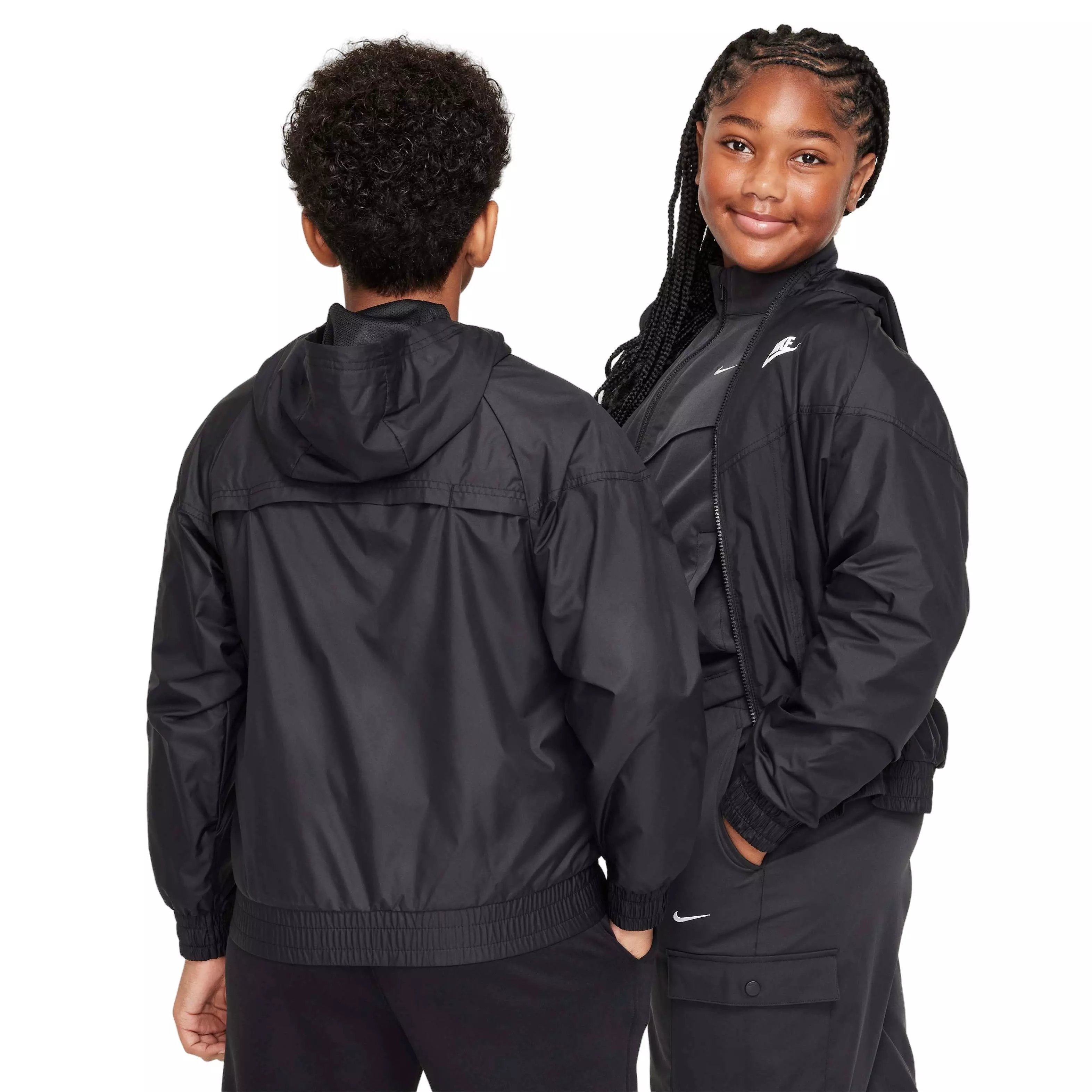 Nike Big Kids' Sportswear Repel Windrunner Hooded Jacket -Black - BLACK