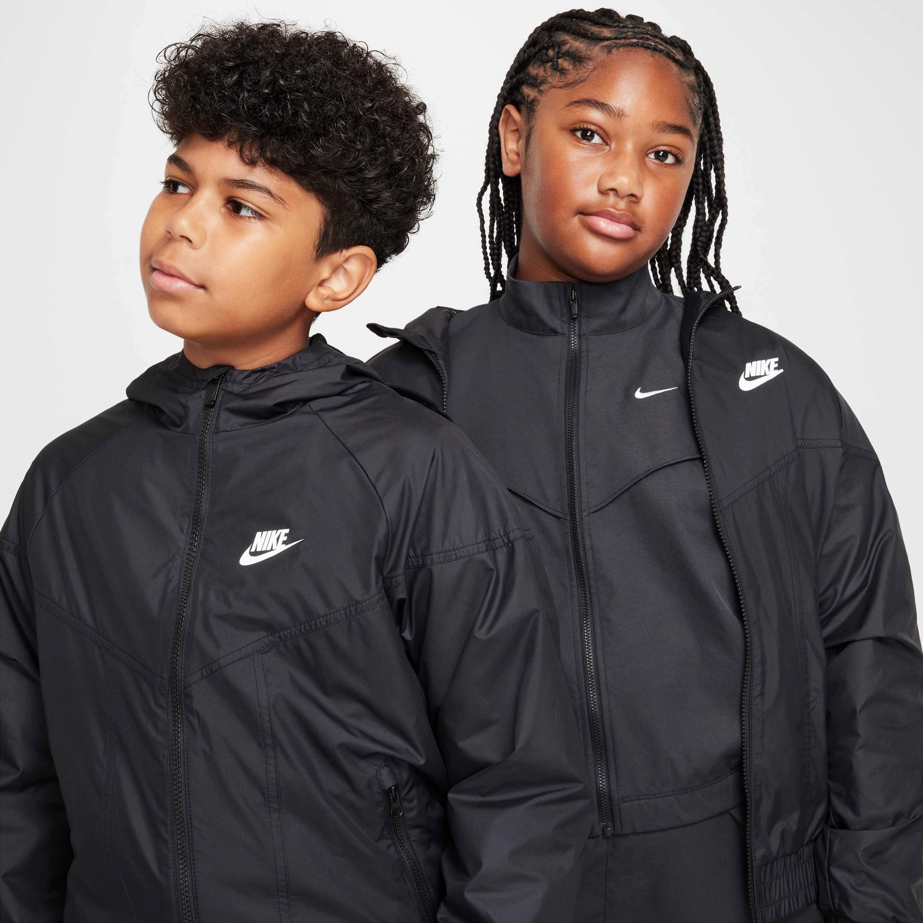 Nike Sportswear Repel Windrunner Big Kids' Black Hooded Jacket