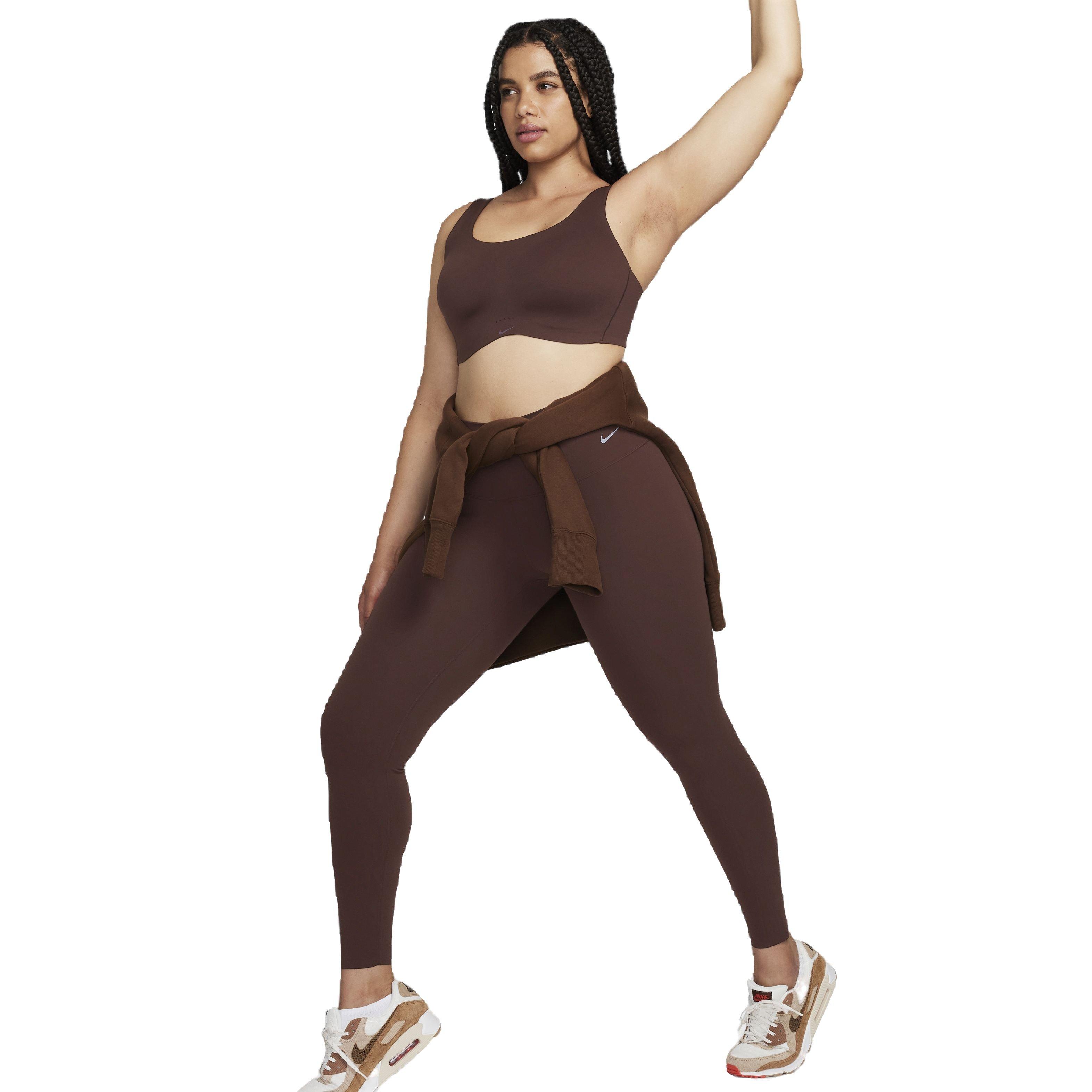 Nike Women's Dri-FIT Zenvy High-Rise Gentle Support Leggings - BROWN Thumbnail View 7