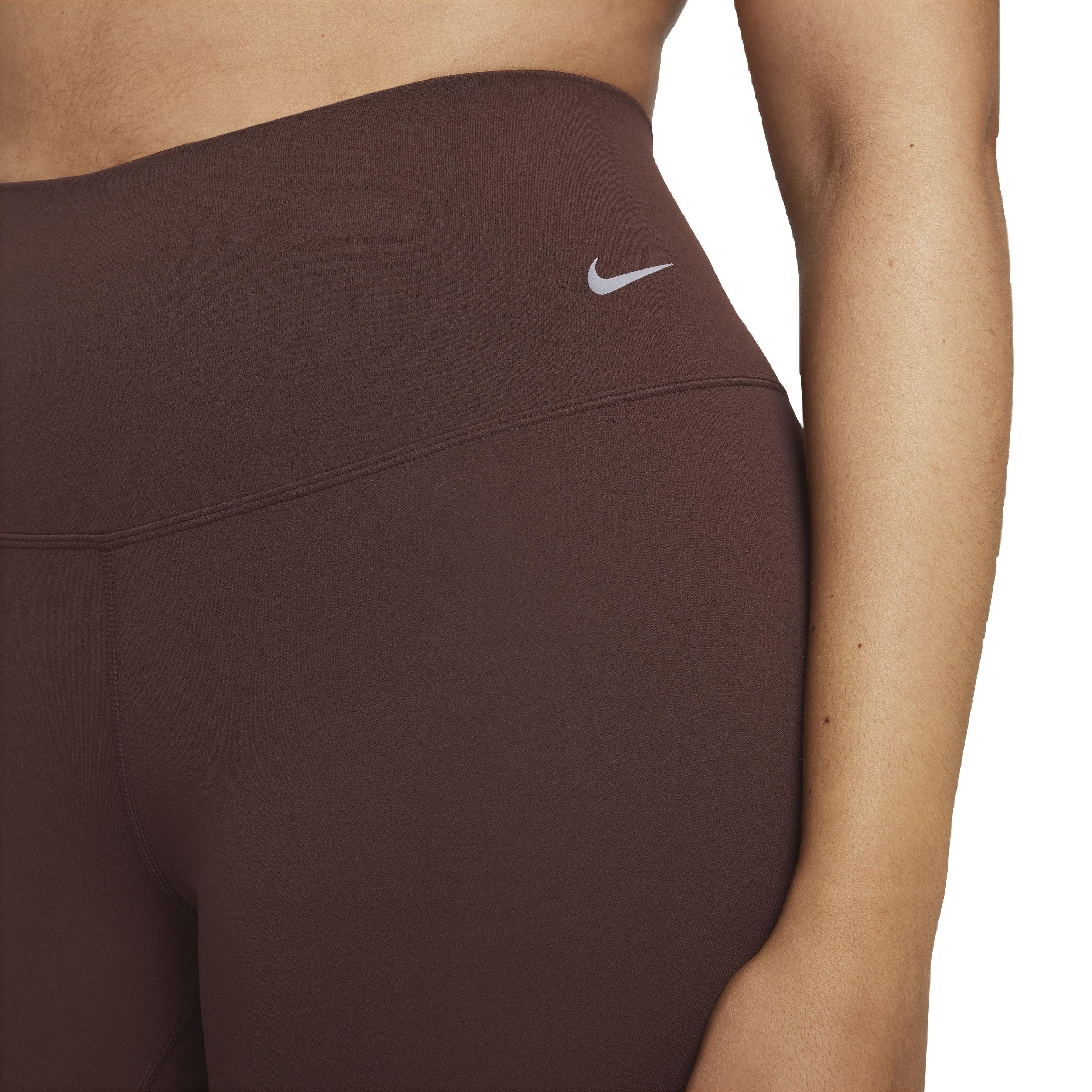 Nike Women's Dri-FIT Zenvy High-Rise Gentle Support Leggings - BROWN Thumbnail View 4