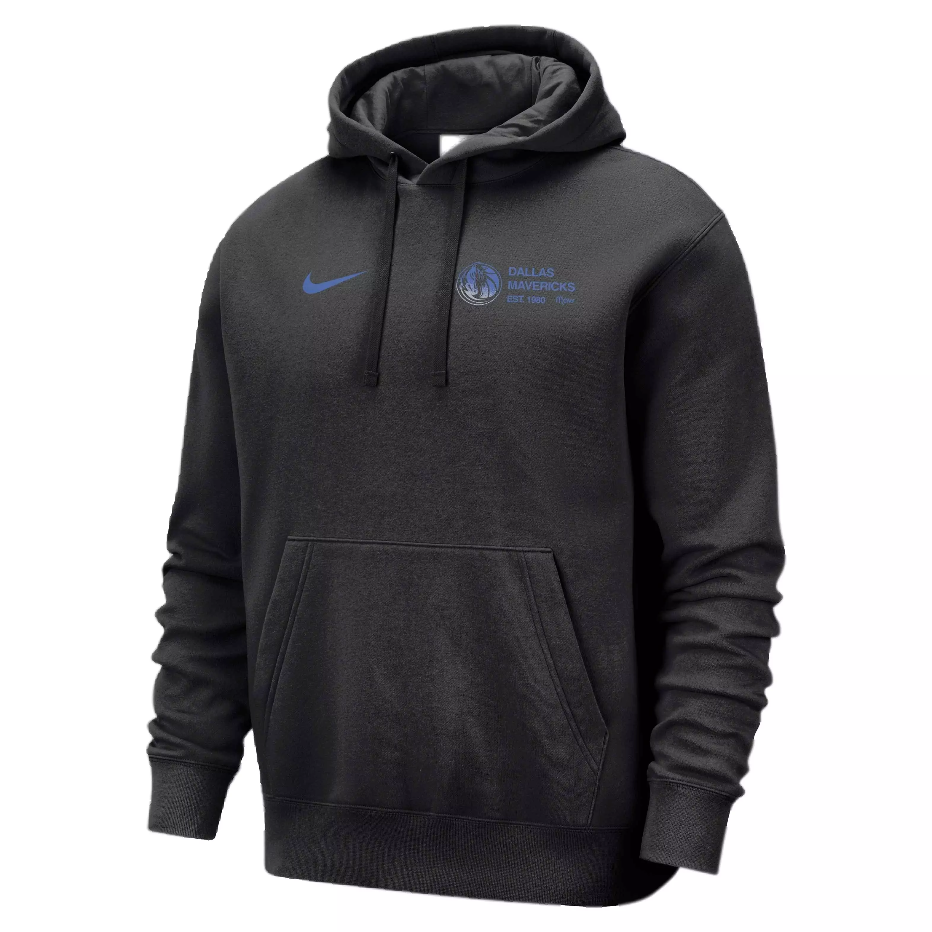 Nike Men's NBA Dallas Mavericks Club Courtside Pullover Hoodie -Black - BLACK
