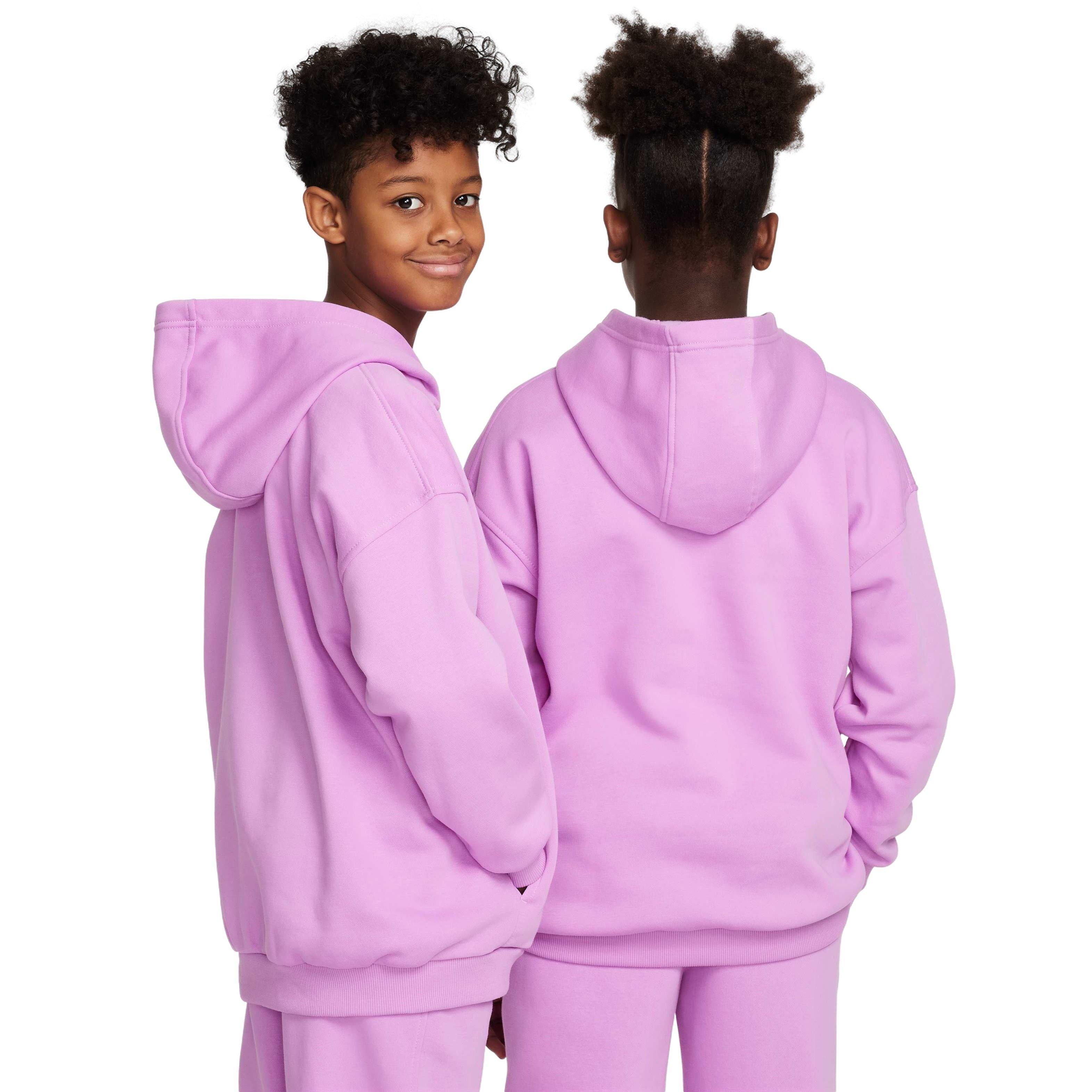 Nike Big Girl' Sportswear Club Fleece Oversized Pullover Hoodie - FUCHSIA Thumbnail View 2