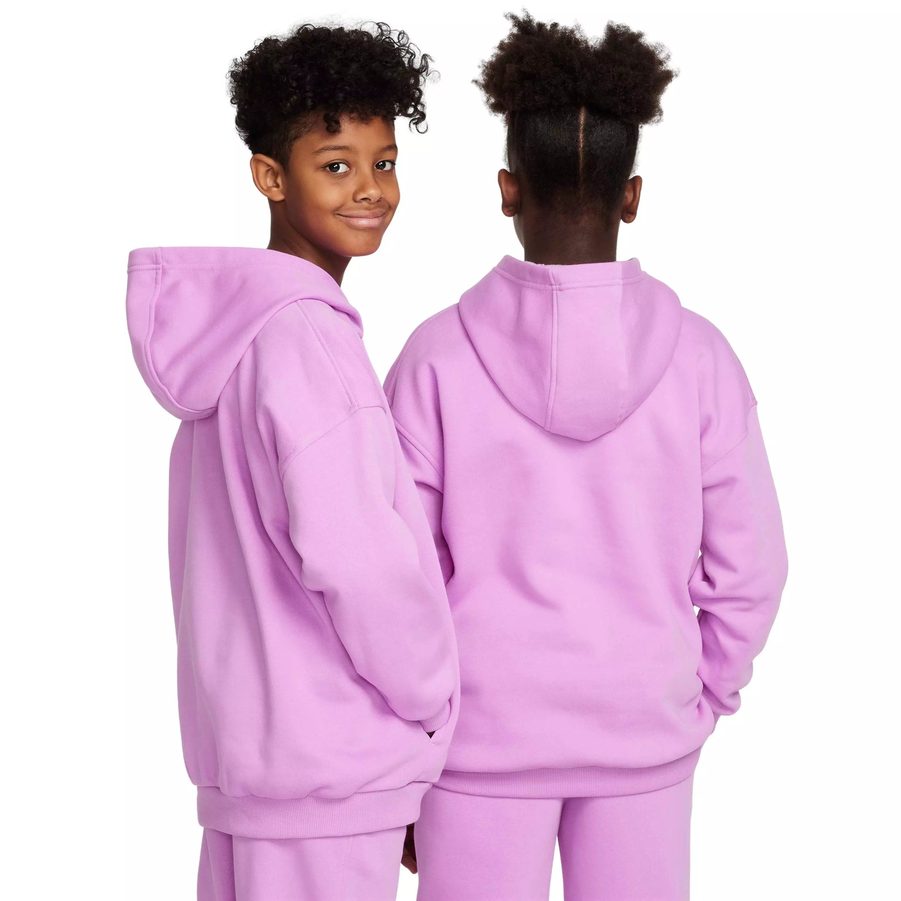 Nike Big Girl' Sportswear Club Fleece Oversized Pullover Hoodie - FUCHSIA
