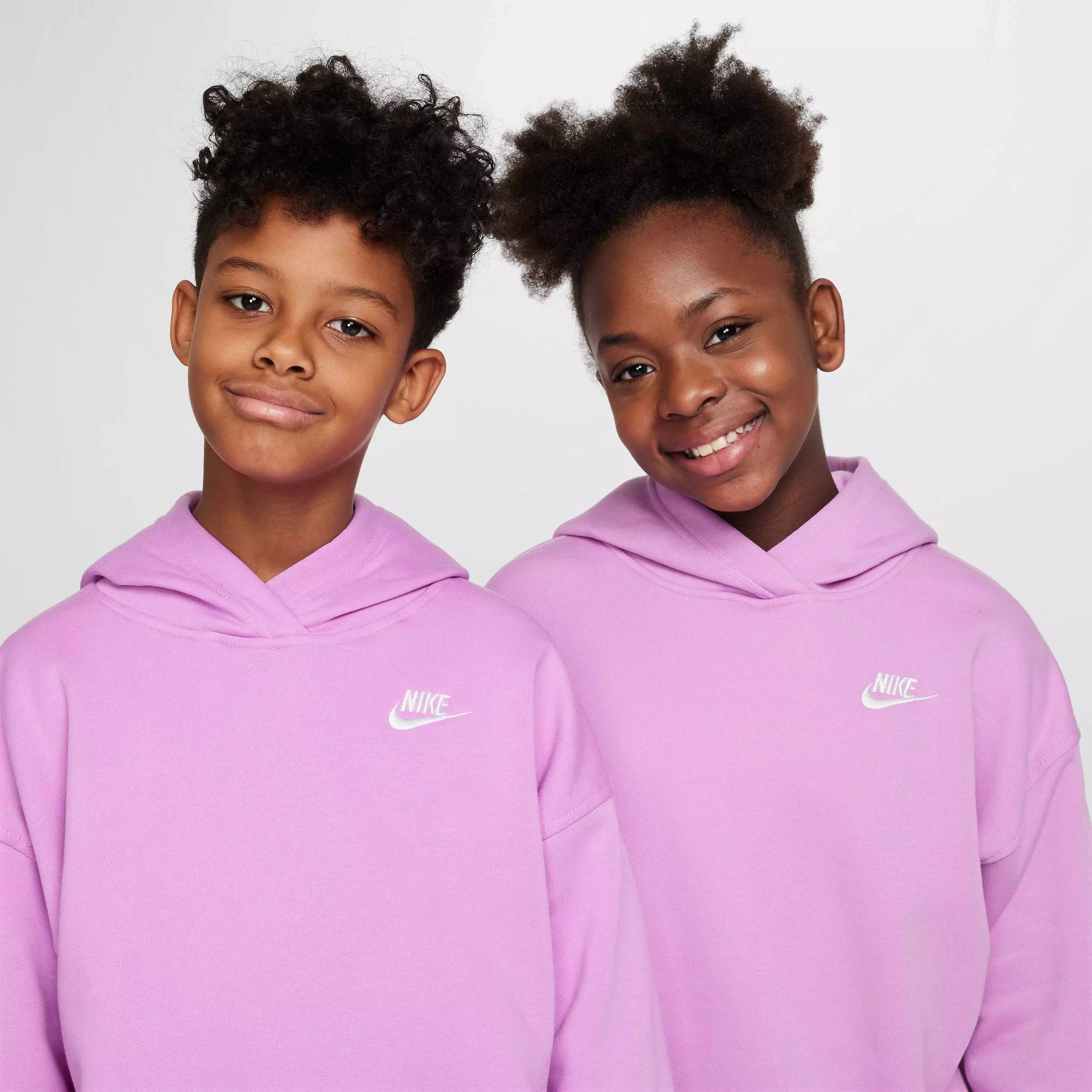 Nike Big Girl' Sportswear Club Fleece Oversized Pullover Hoodie - FUCHSIA
