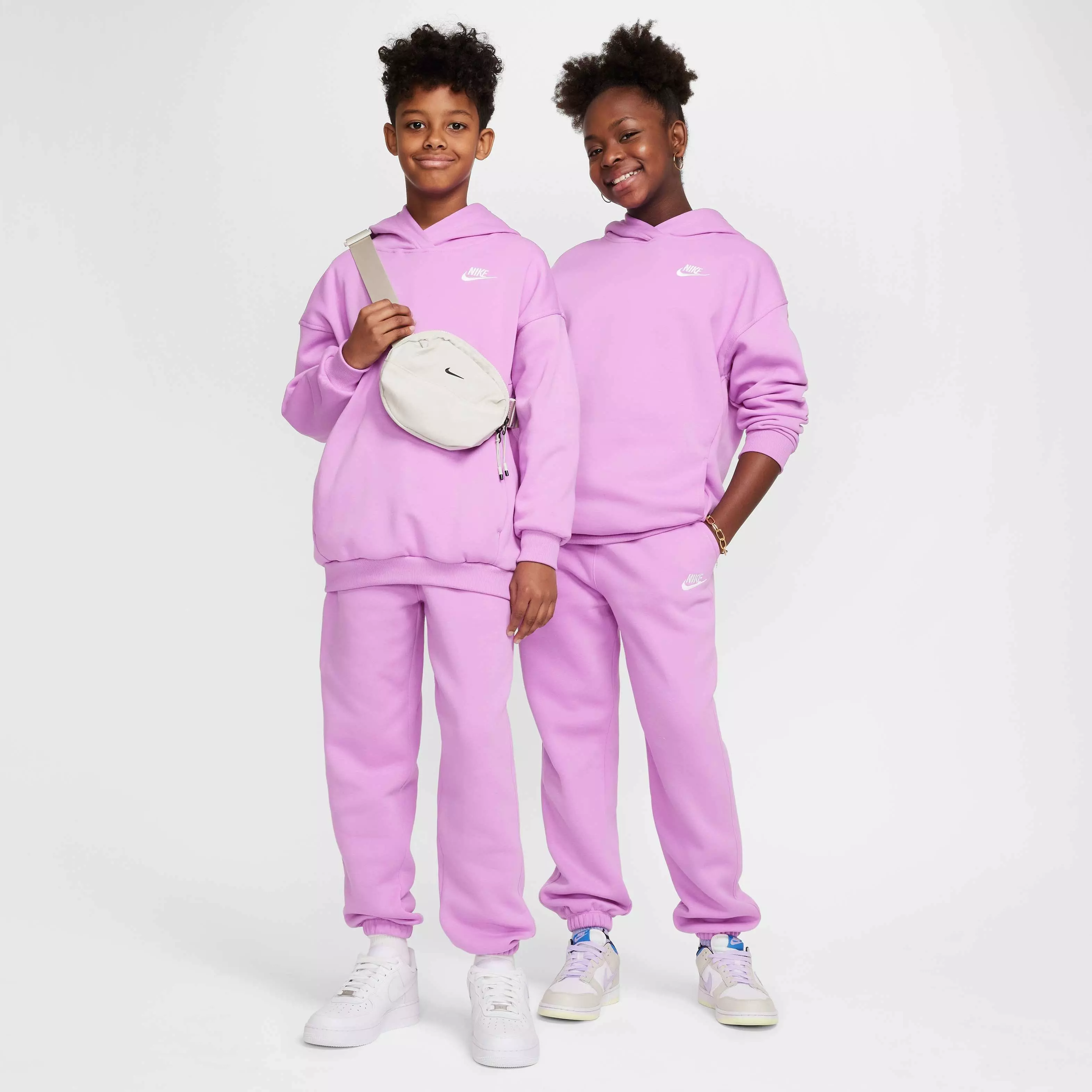 Nike Big Girl' Sportswear Club Fleece Oversized Pullover Hoodie - FUCHSIA