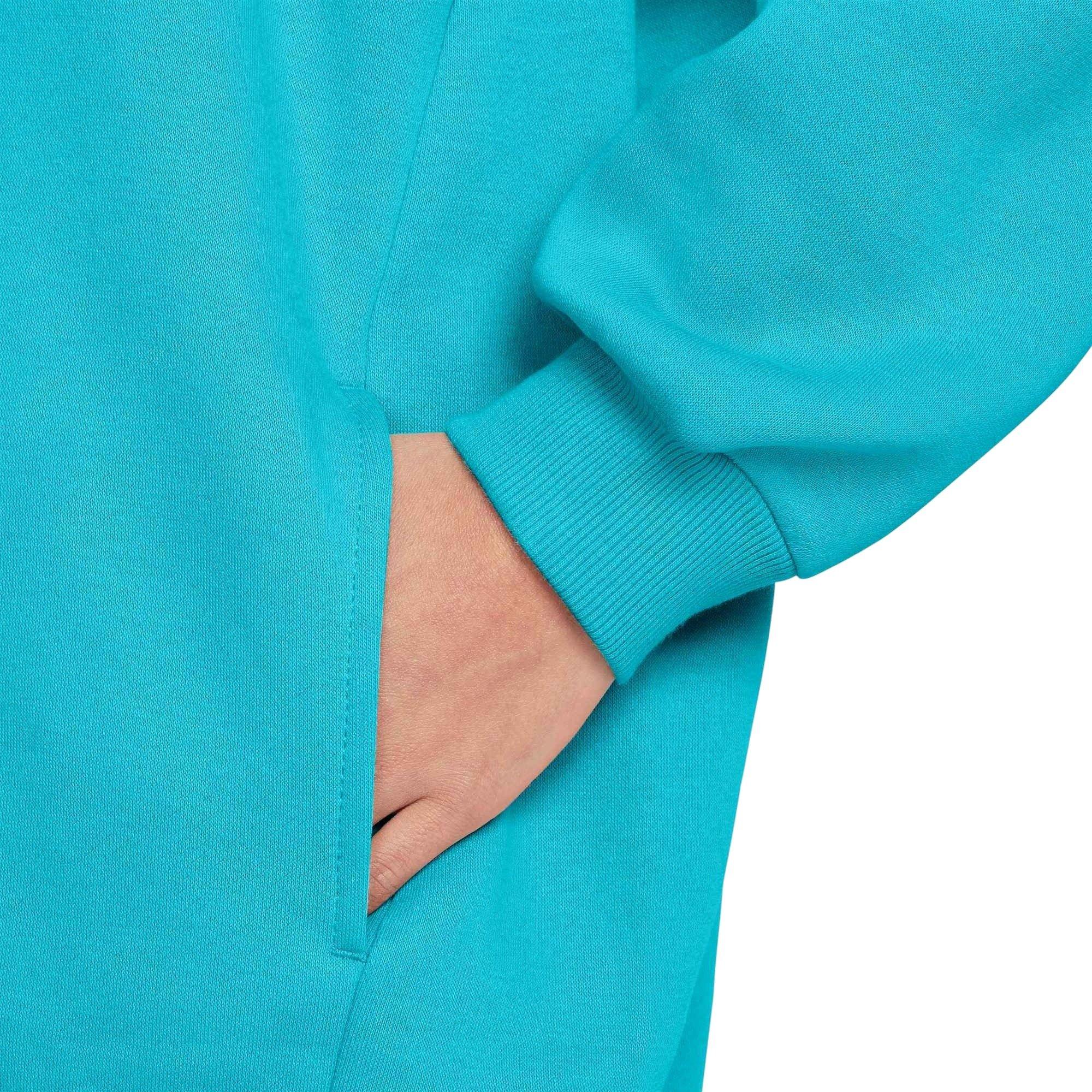 Nike Big Girl' Sportswear Club Fleece Oversized Pullover Hoodie - TURQUOISE  Thumbnail View 3