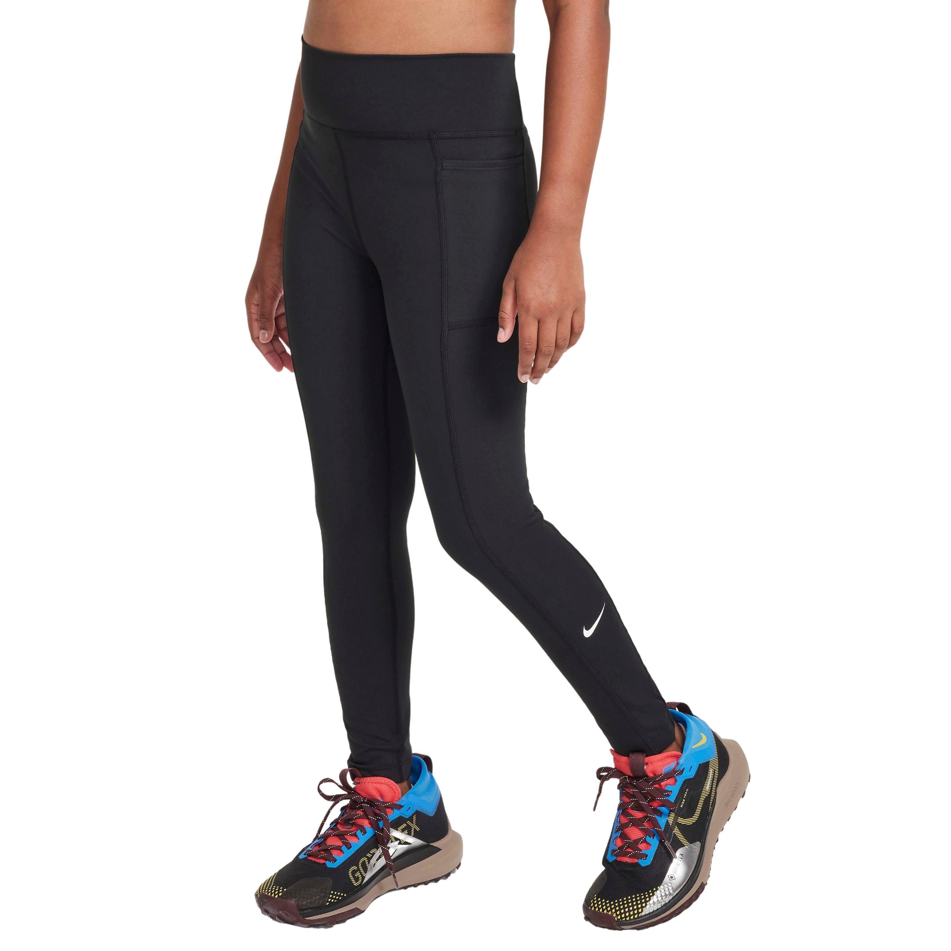 Nike One Dri-FIT High-Waisted​ Big Girls' Black Leggings with Pockets