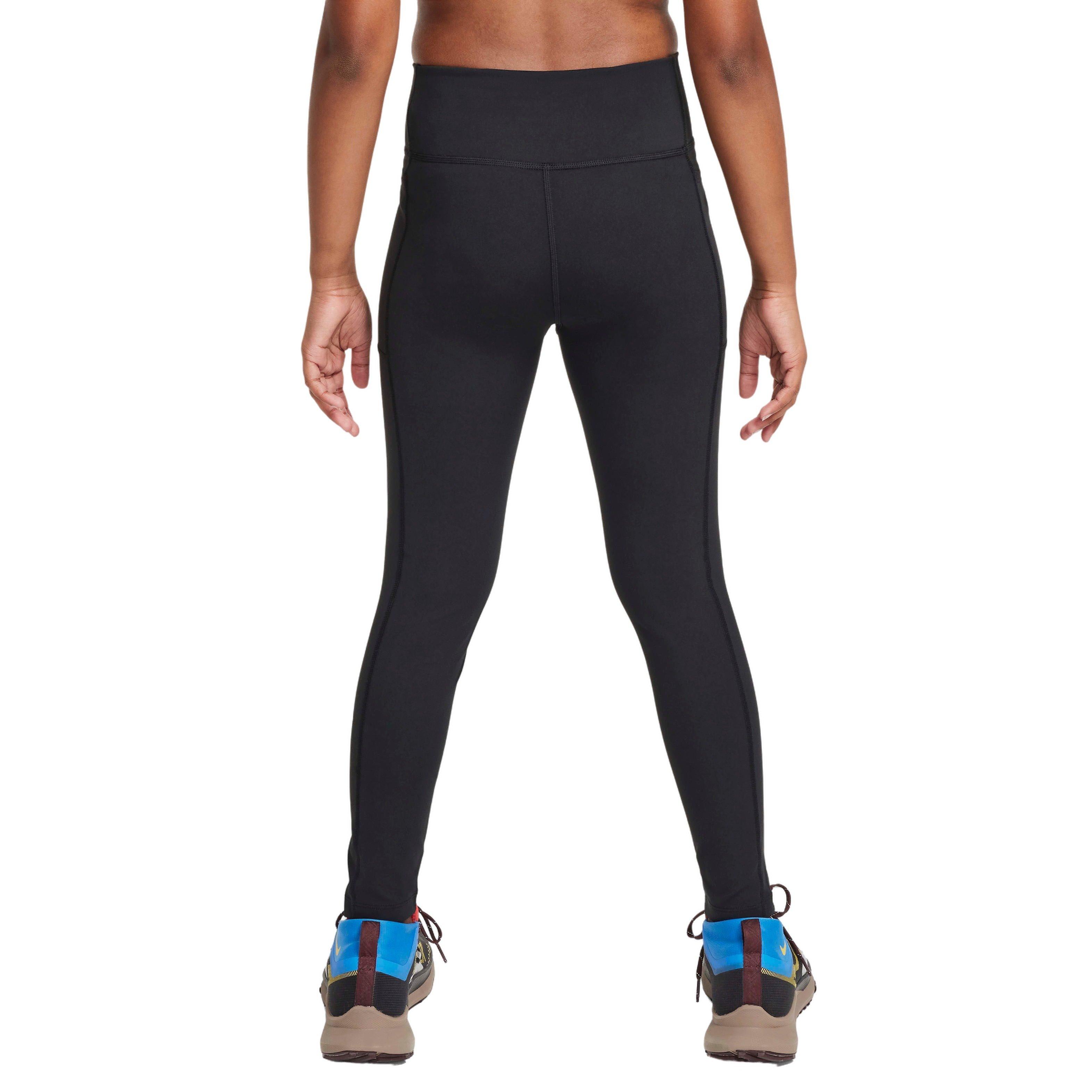 Nike One Dri-FIT High-Waisted​ Big Girls' Black Leggings with Pockets