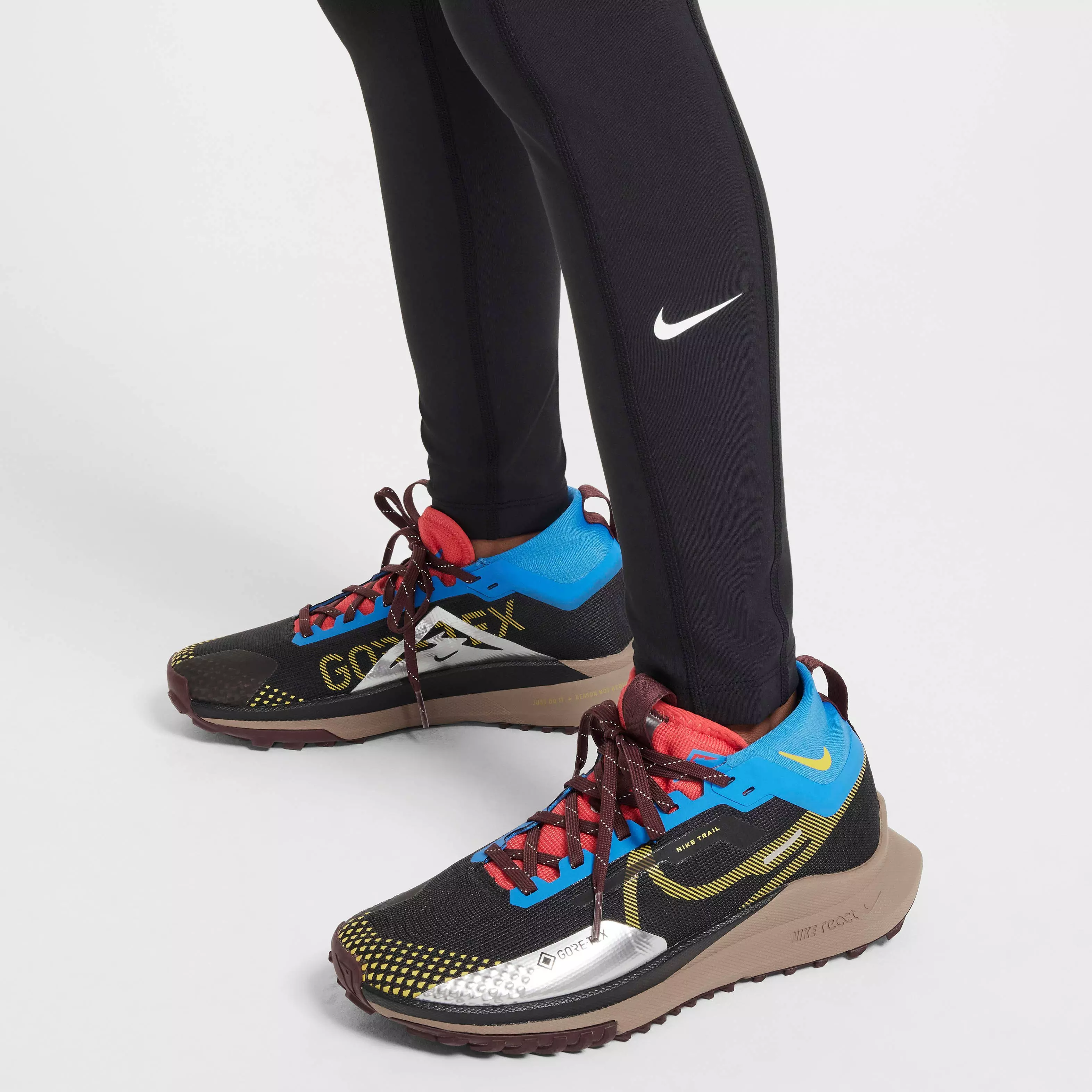 Nike One Big Girls' Dri-FIT High-Waisted Leggings with Pockets -Black - BLACK