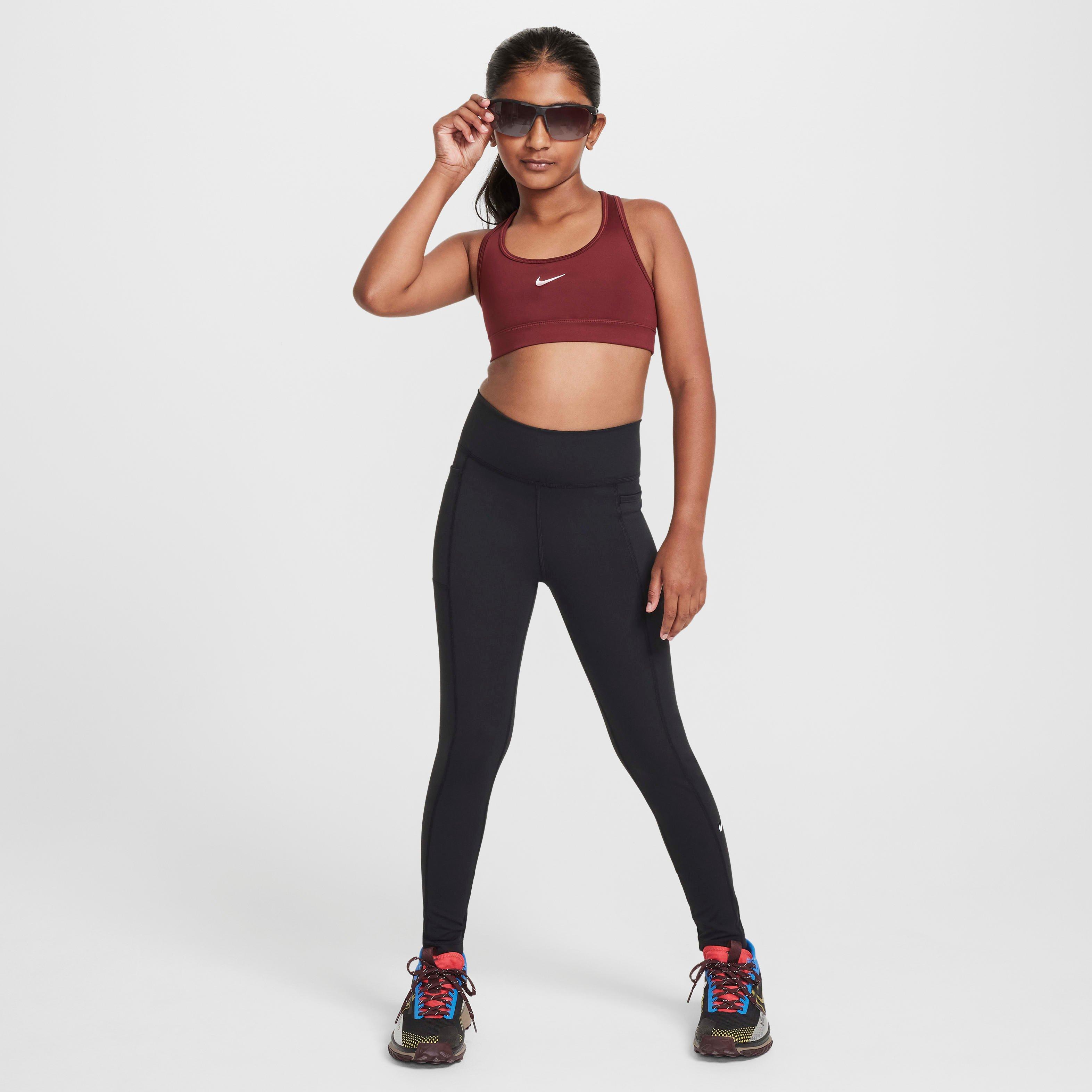 Nike One Dri-FIT High-Waisted​ Big Girls' Black Leggings with Pockets