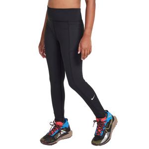 Nike One Big Girls' Dri-FIT High-Waisted Leggings with Pockets -Black