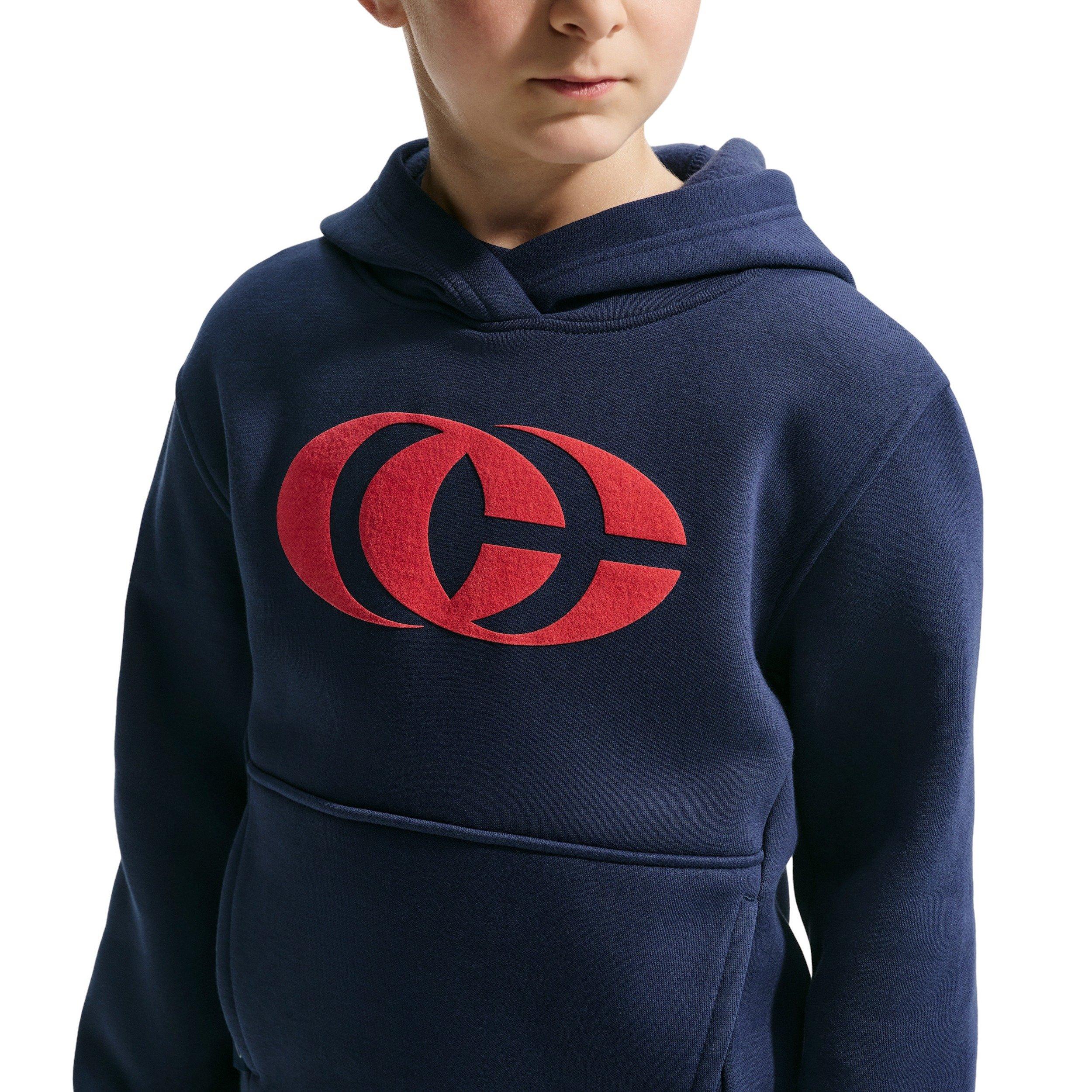 Nike Caitlin Clark Fleece Big Kids' Blue Pullover Hoodie