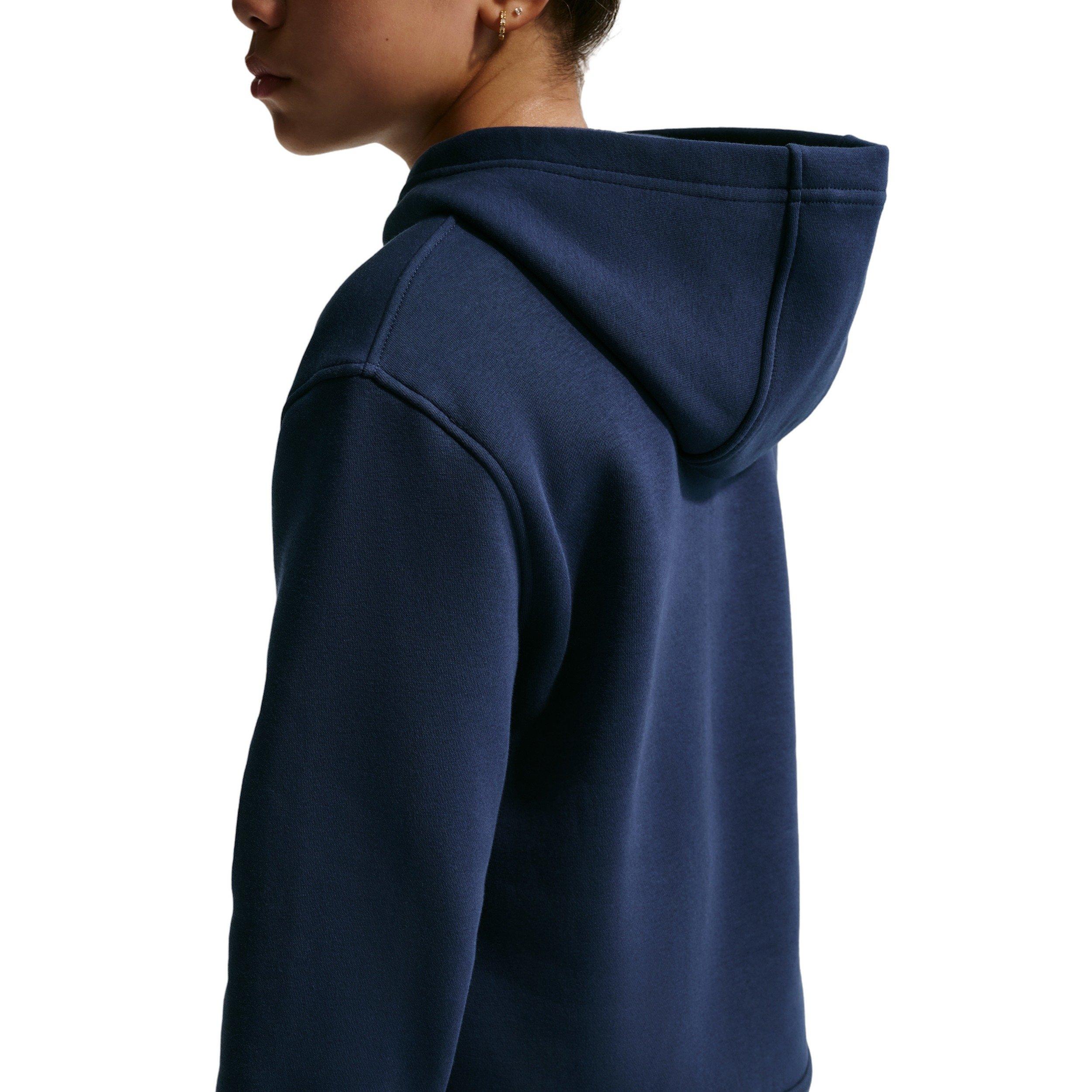 Nike Caitlin Clark Fleece Big Kids' Blue Pullover Hoodie