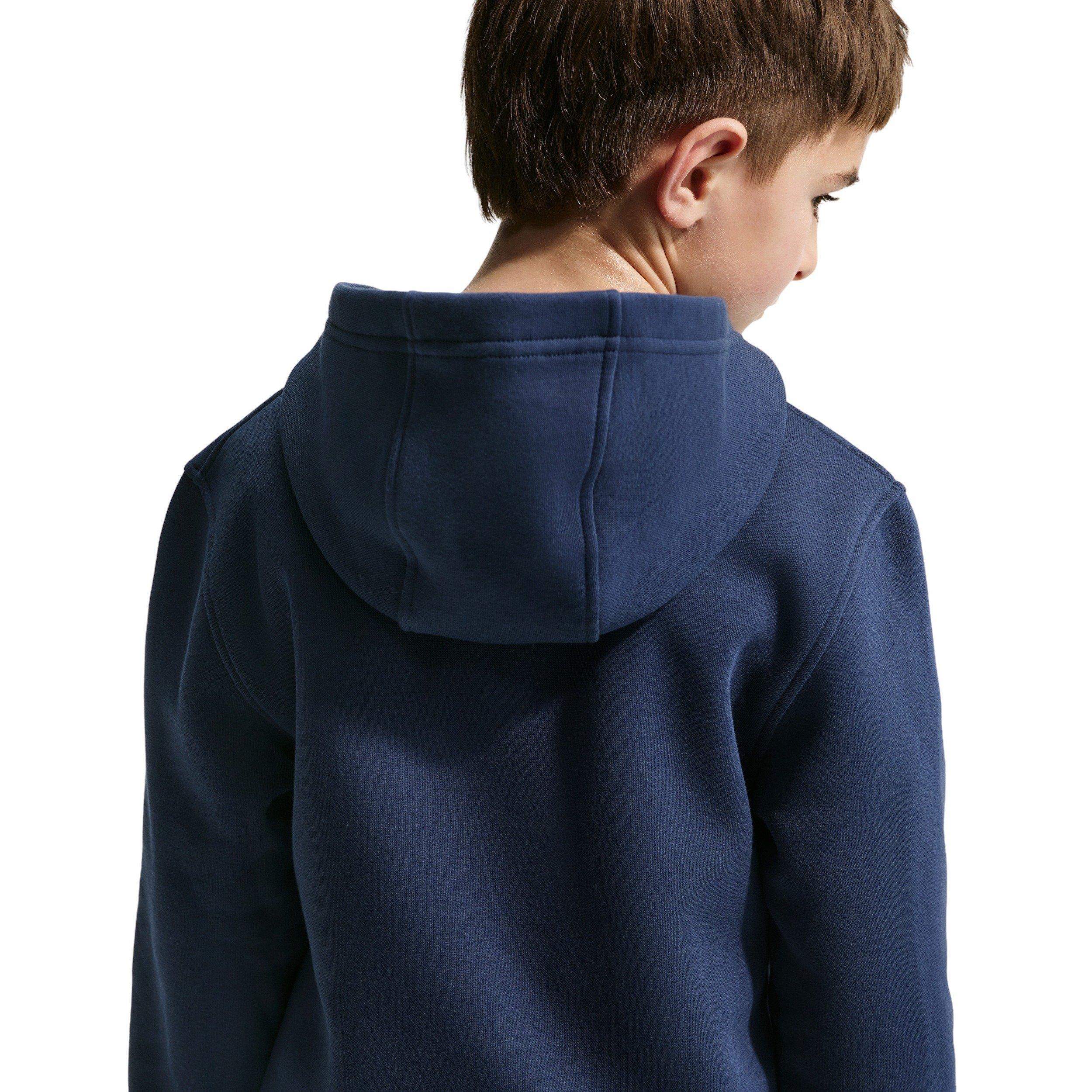 Nike Caitlin Clark Fleece Big Kids' Blue Pullover Hoodie