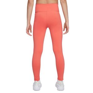 Nike One Big Girls' Dri-FIT High-Waisted Leggings with Pockets -Orange