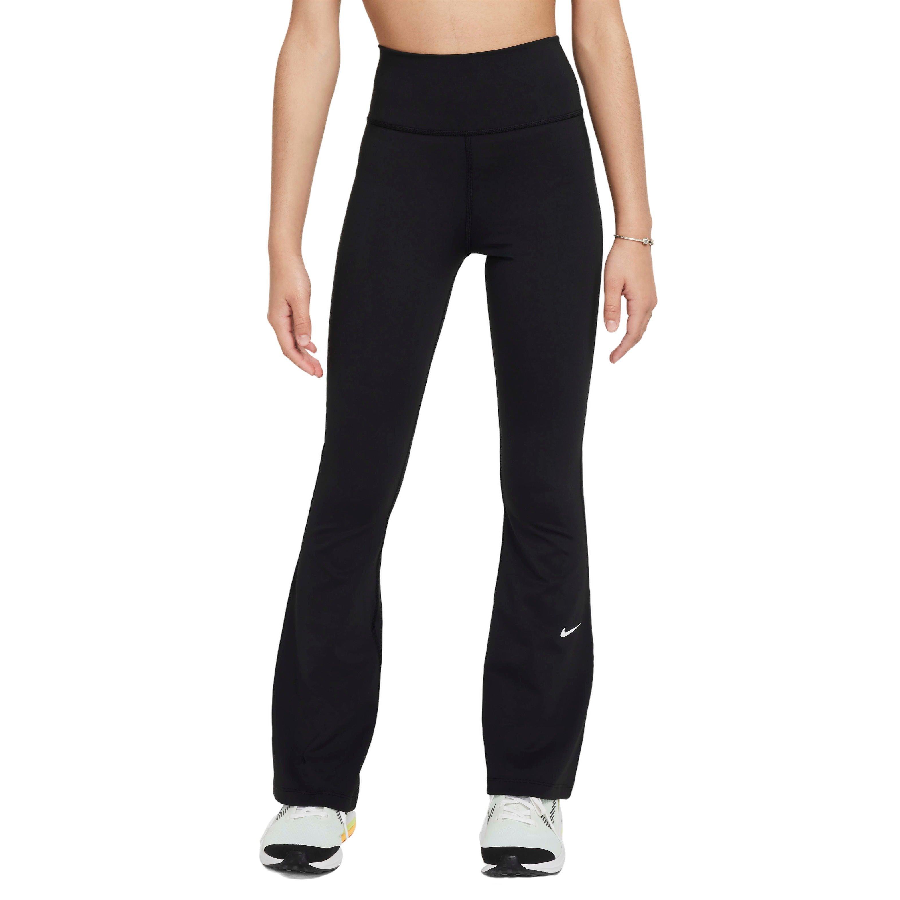 Nike One Big Girls' Dri-FIT Flared Leggings - Black - BLACK Thumbnail View 1