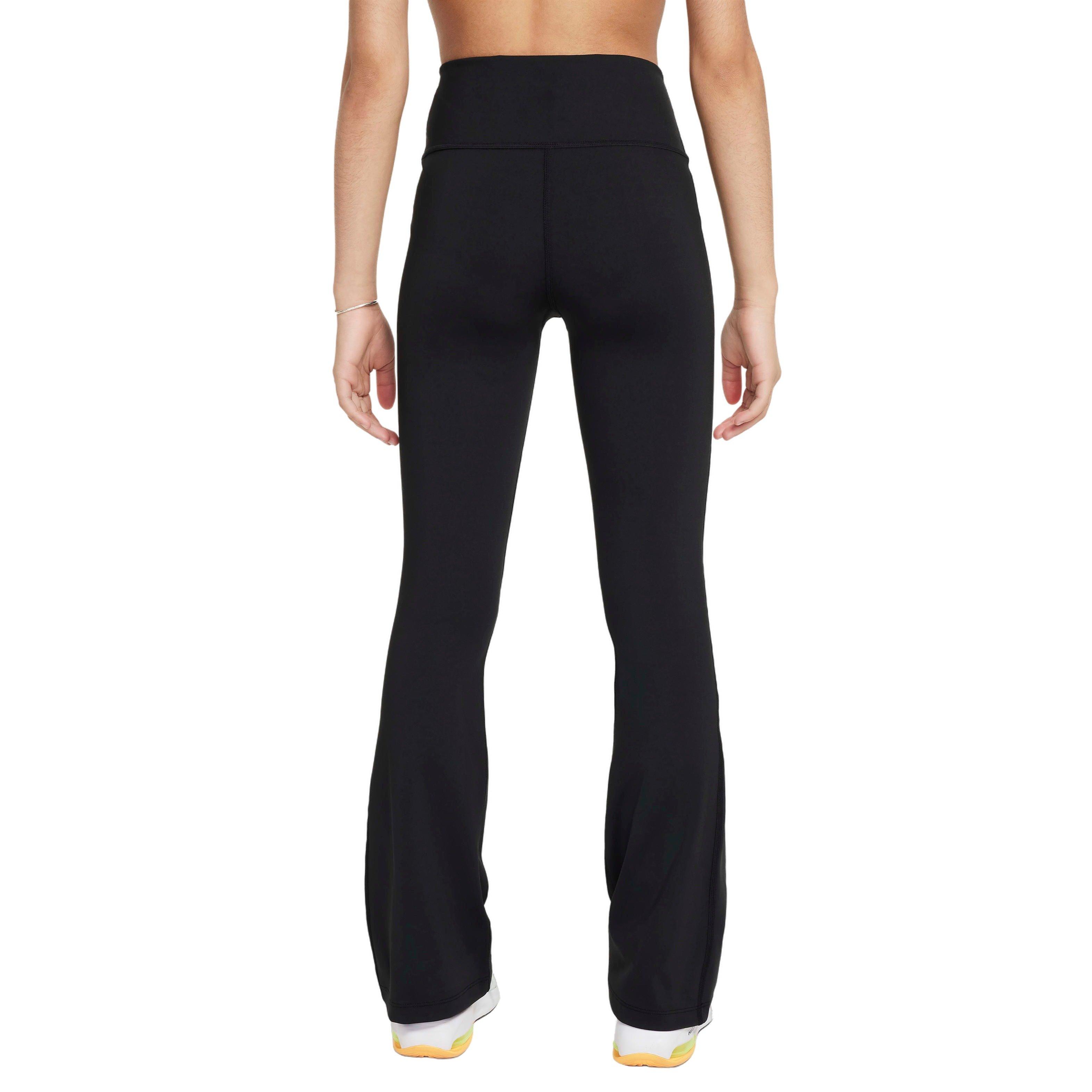 Nike One Big Girls' Dri-FIT Flared Leggings -Black - BLACK Thumbnail View 2