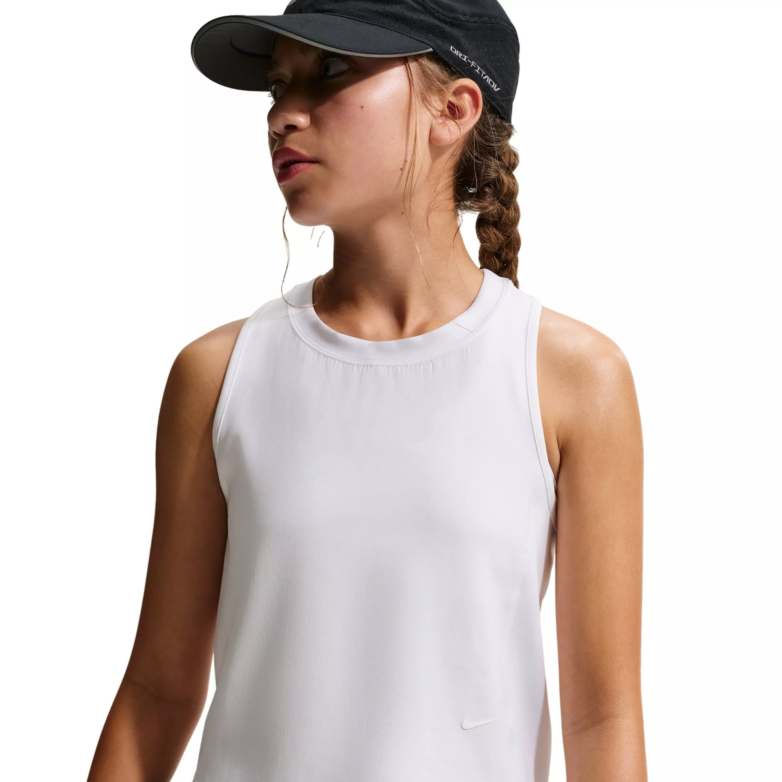 Nike Big Girls' MAVN Dri-FIT Knit Tank Top - White - WHITE