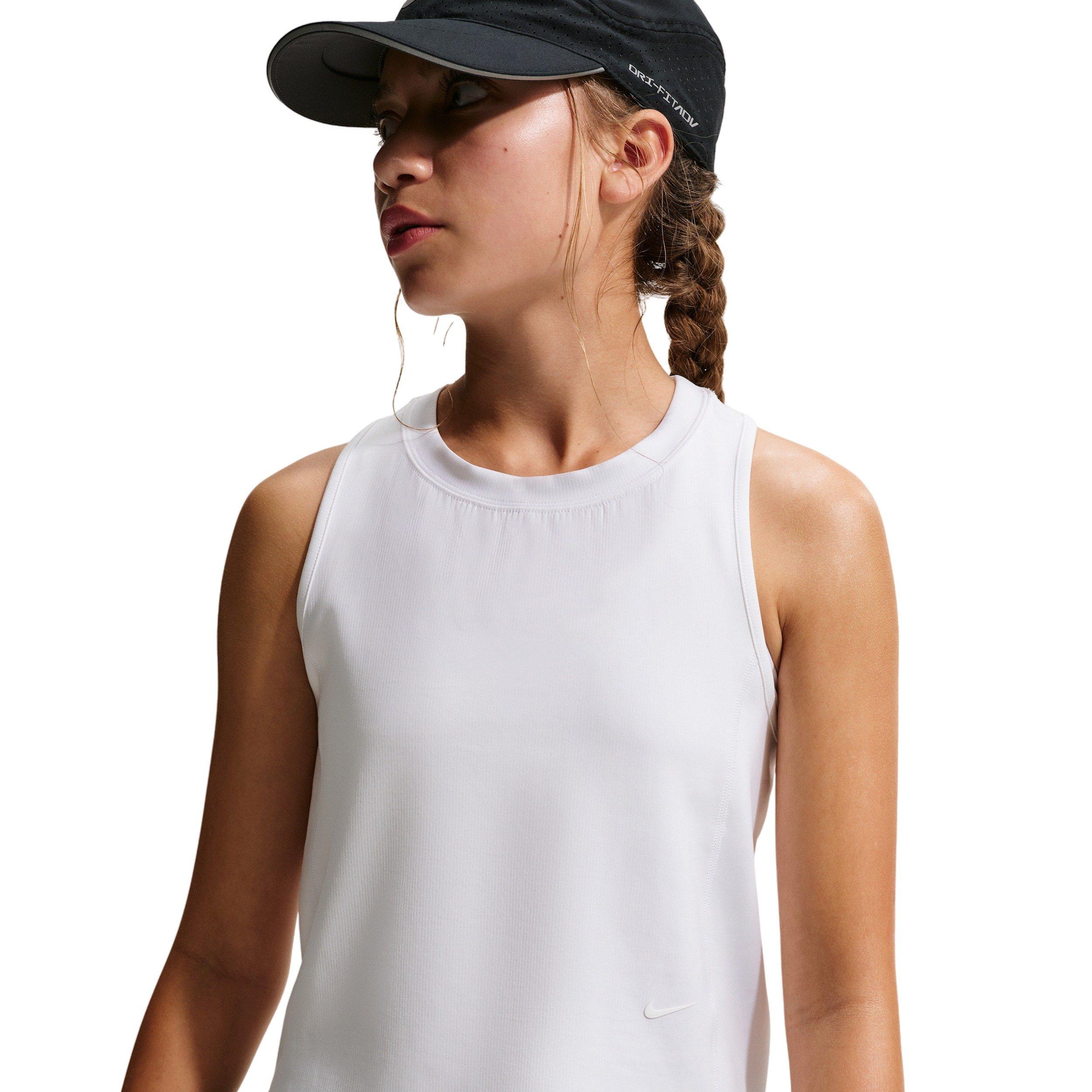 Nike Big Girls' MAVN Dri-FIT Knit Tank Top -White - WHITE Thumbnail View 1