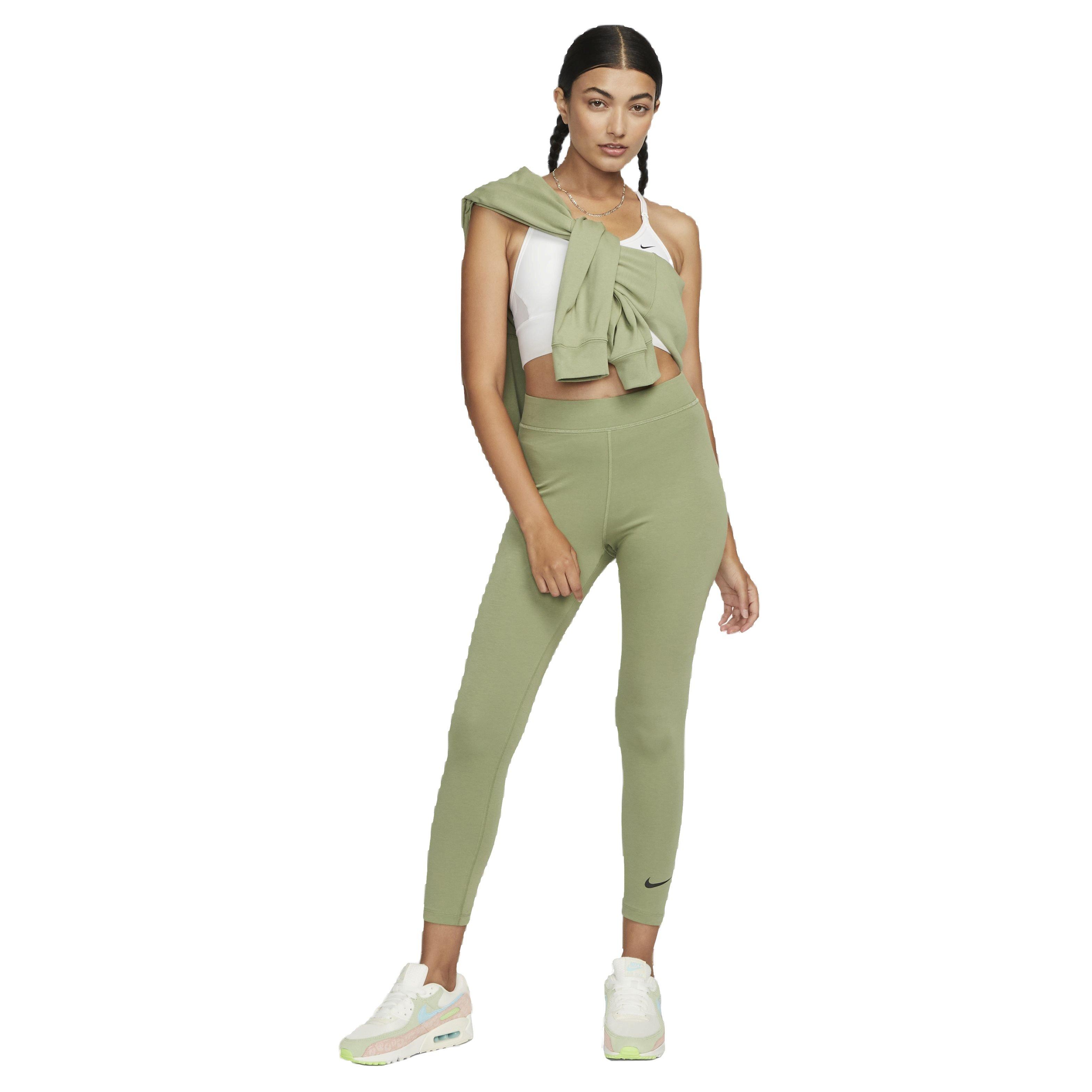 Nike Women's Sportswear Classic High-Rise 7/8 Leggings - GREEN Thumbnail View 4