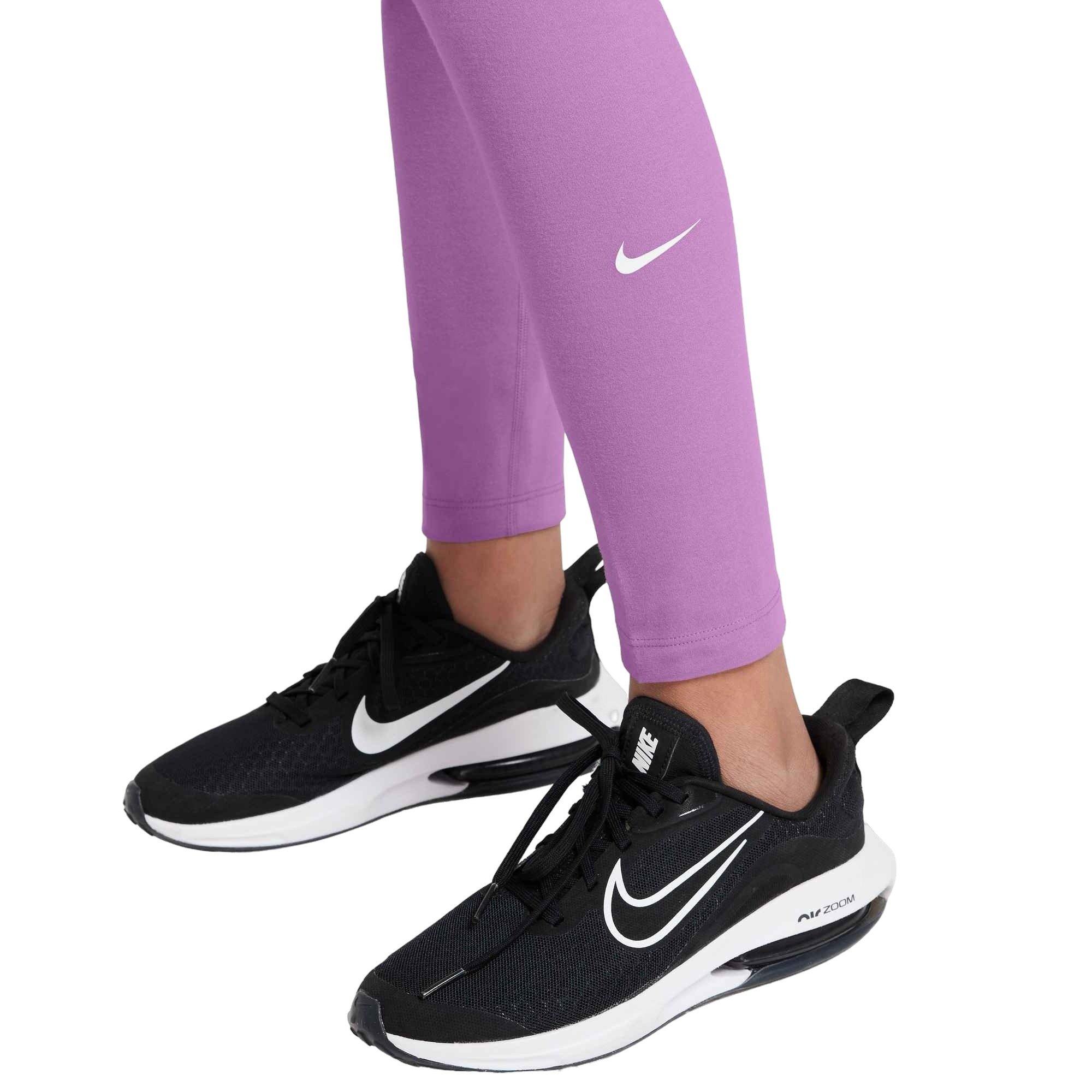 Nike Big Girls' Dri-FIT One Tight High-Waisted Leggings - FUCHSIA Thumbnail View 3