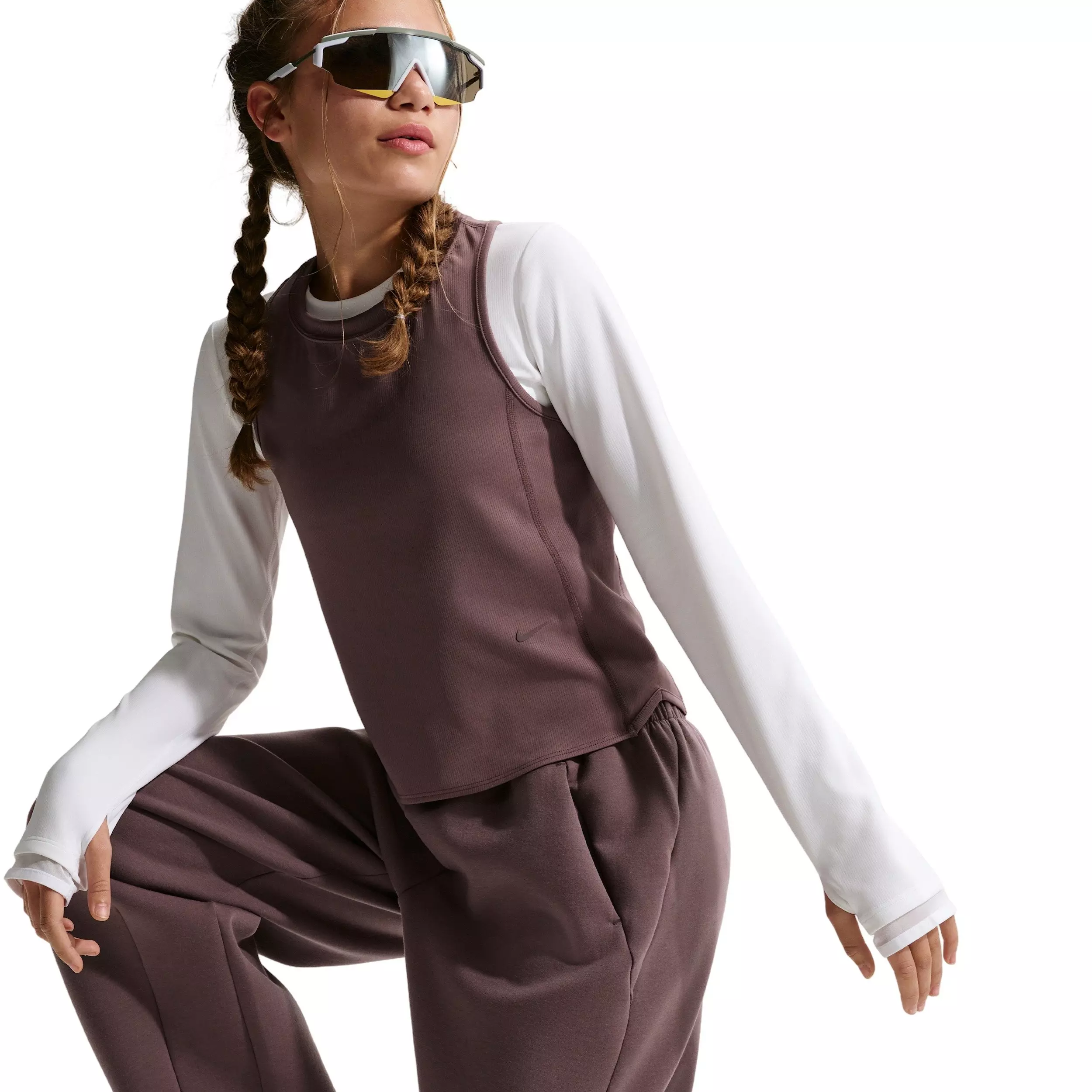 Nike Big Girls' MAVN Dri-FIT Knit Tank Top -Tattoo Purple - TATTOO PURPLE