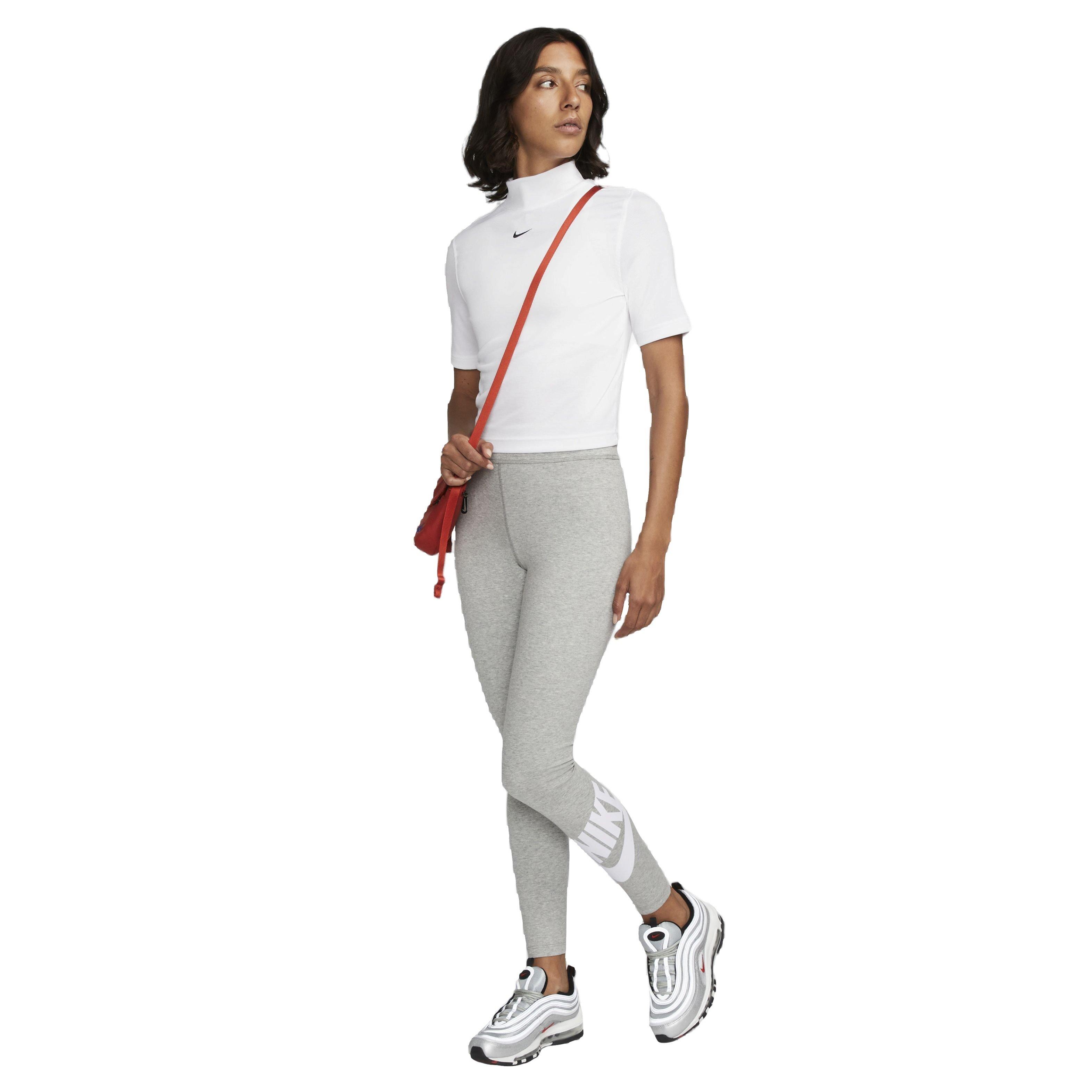 Nike Women's Sportswear Classic High-Rise Graphic Leggings - GREY Thumbnail View 5