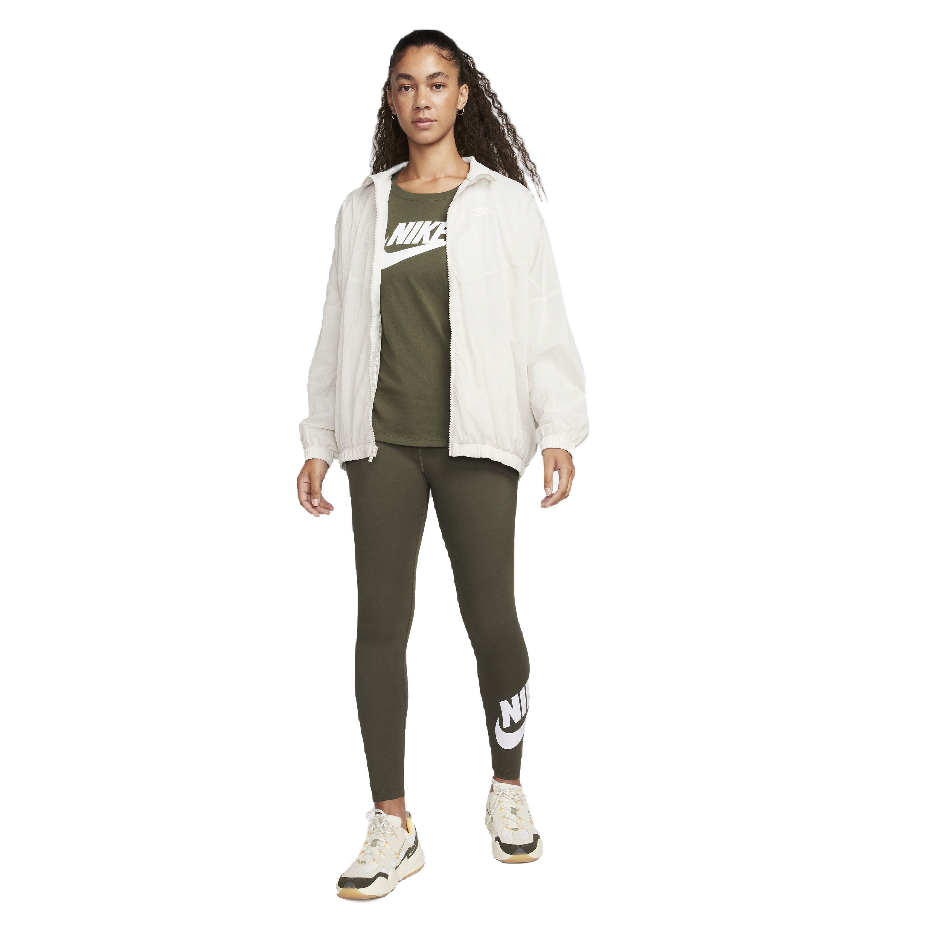 Nike Women's Sportswear Classic High-Rise Graphic Leggings - GREEN Thumbnail View 4
