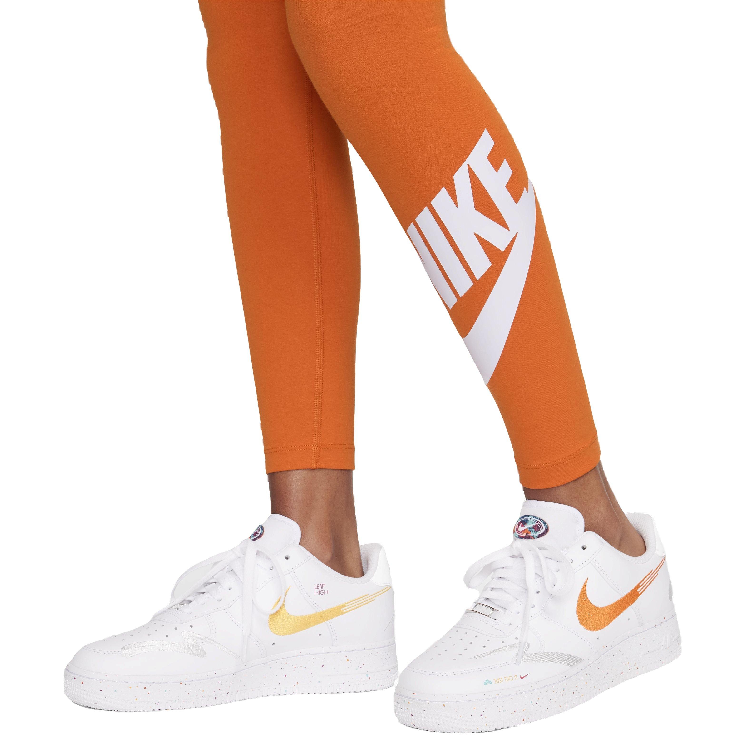 Nike Women's Sportswear Classic High-Rise Graphic Leggings - ORANGE Thumbnail View 3