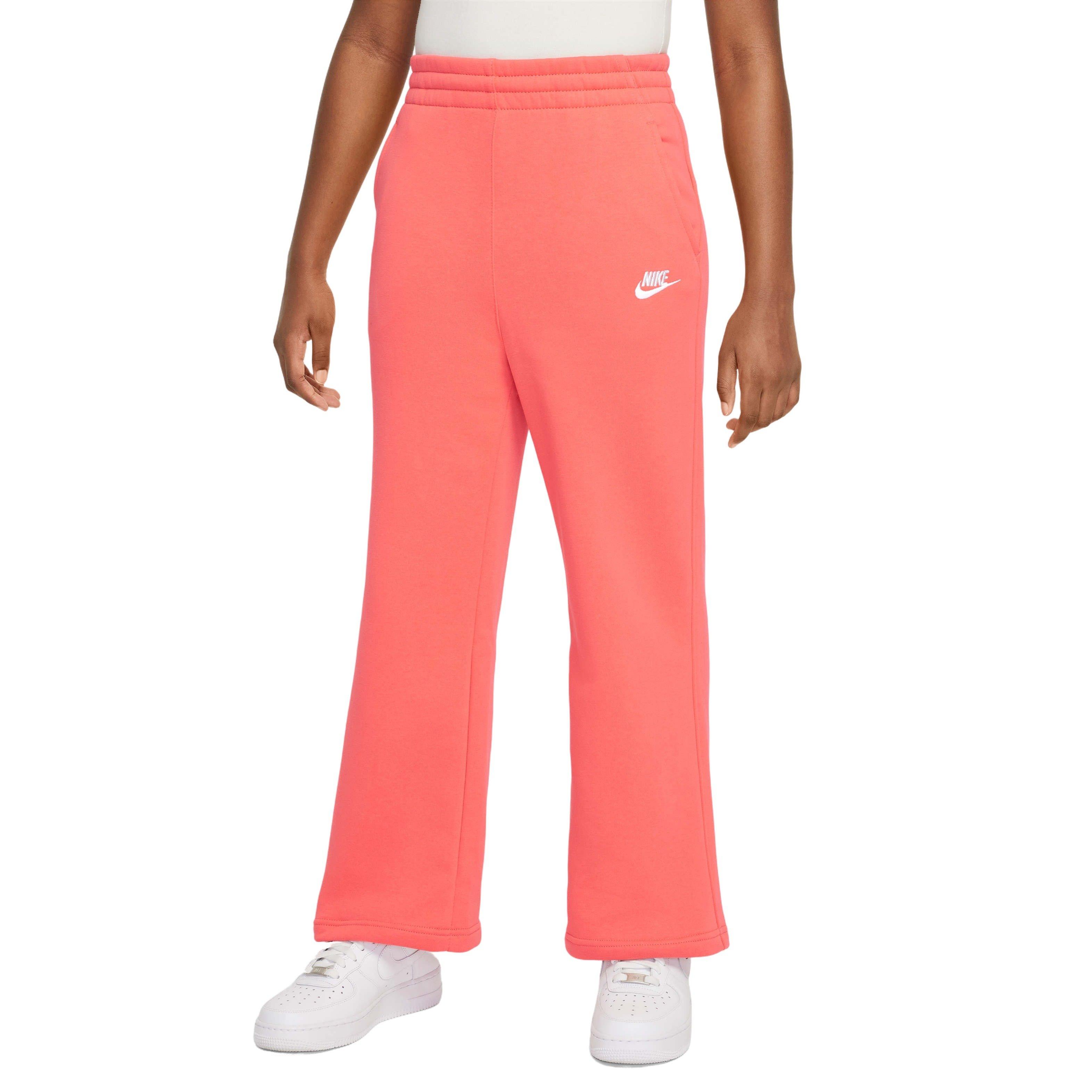 Nike Big Girls' Sportswear Club Fleece Wide-Leg Pants -Orange - ORANGE