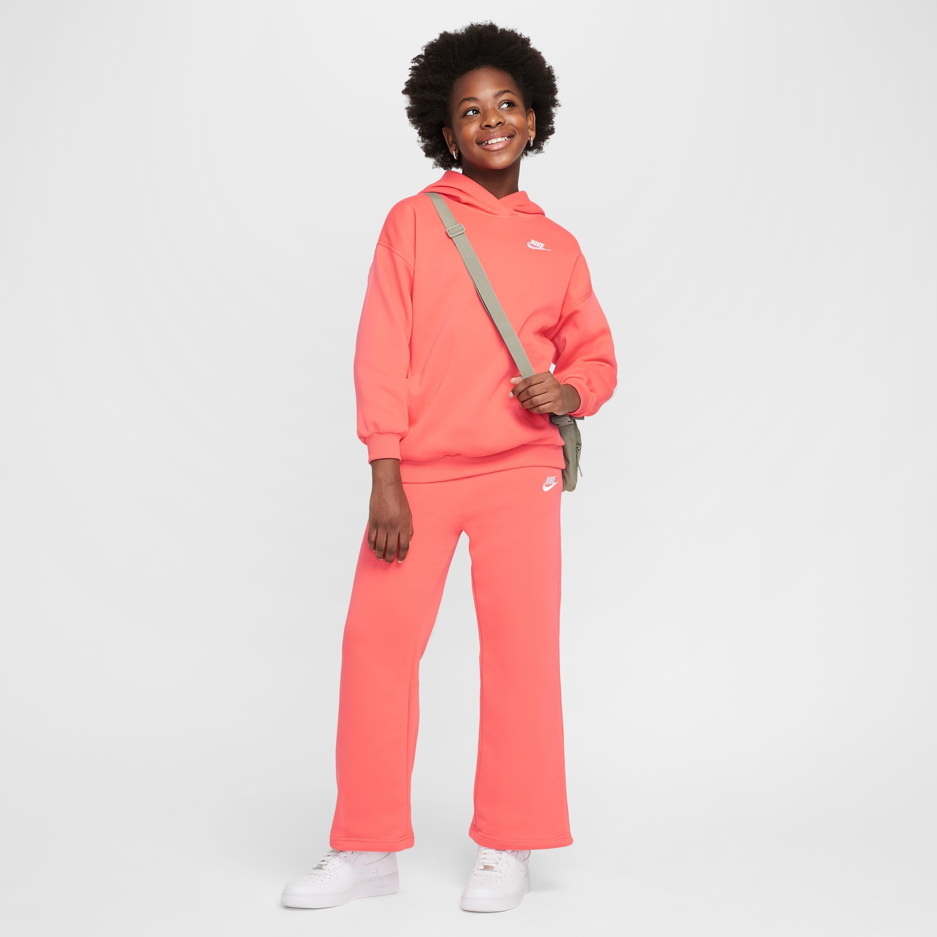 Nike Sportswear Club Fleece Big Girls' Orange Wide-Leg Pants