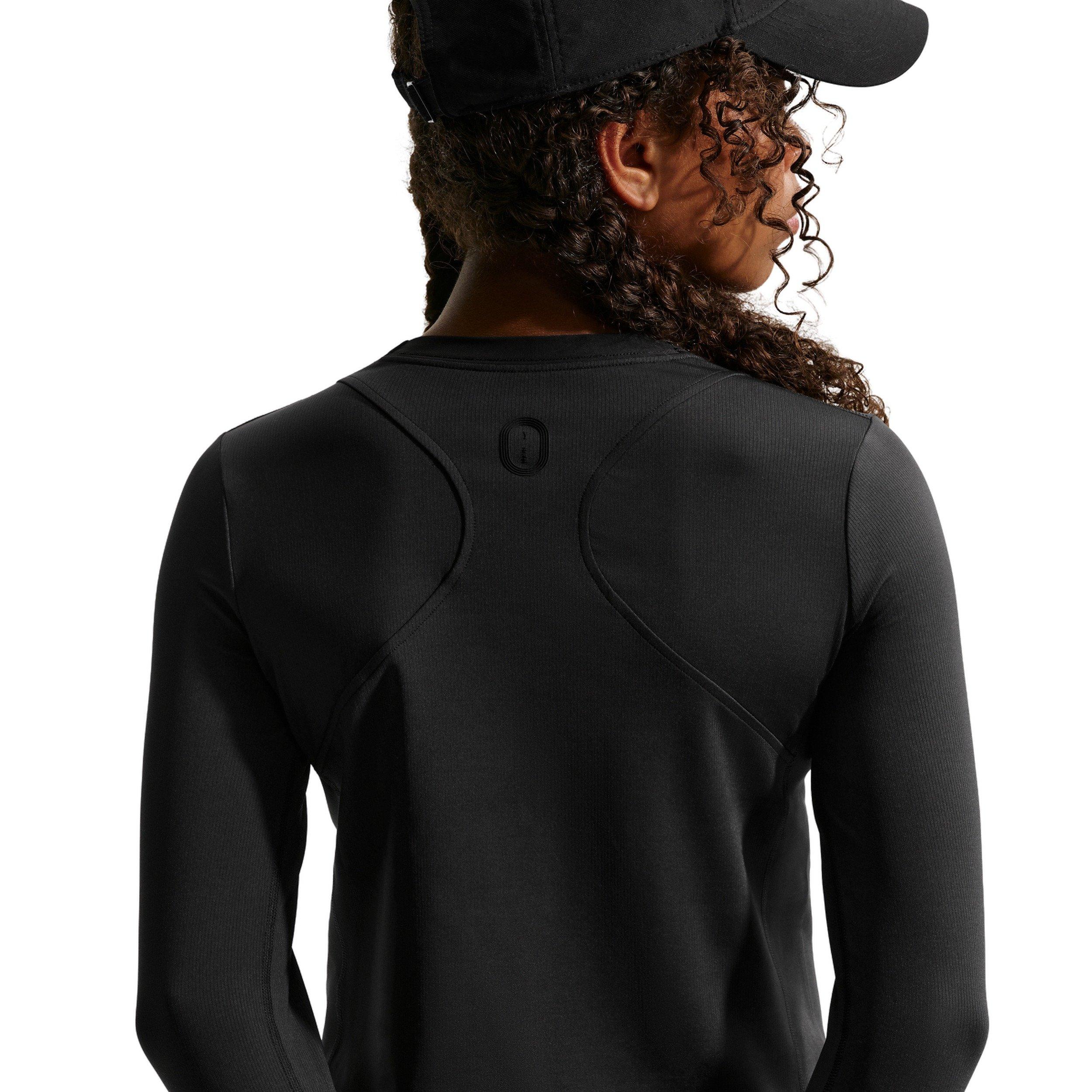 Nike Big Girls' MAVN Dri-FIT Ribbed Long-Sleeve Top -Black - BLACK Thumbnail View 2