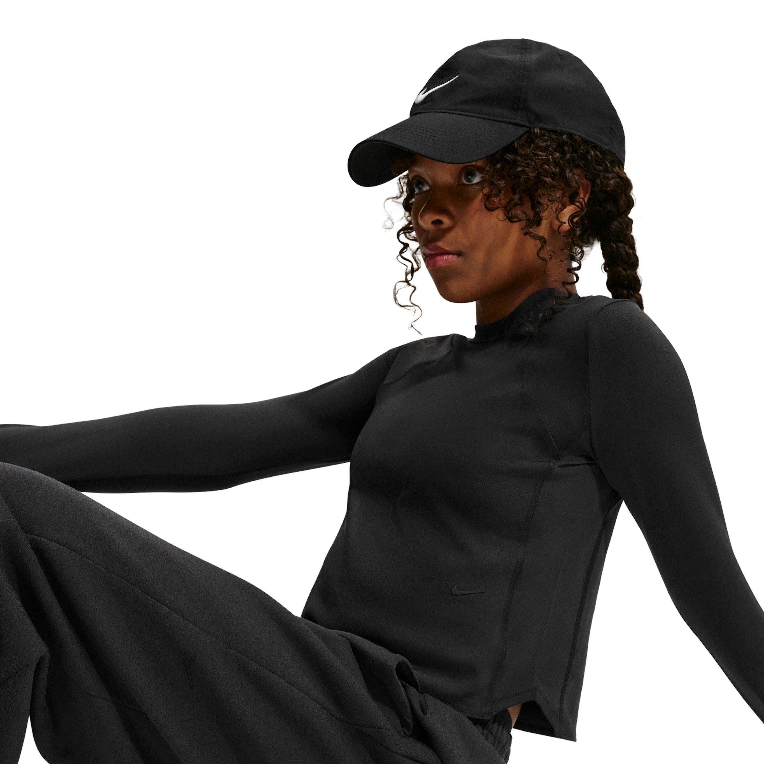 Nike Big Girls' MAVN Dri-FIT Ribbed Long-Sleeve Top -Black - BLACK Thumbnail View 3