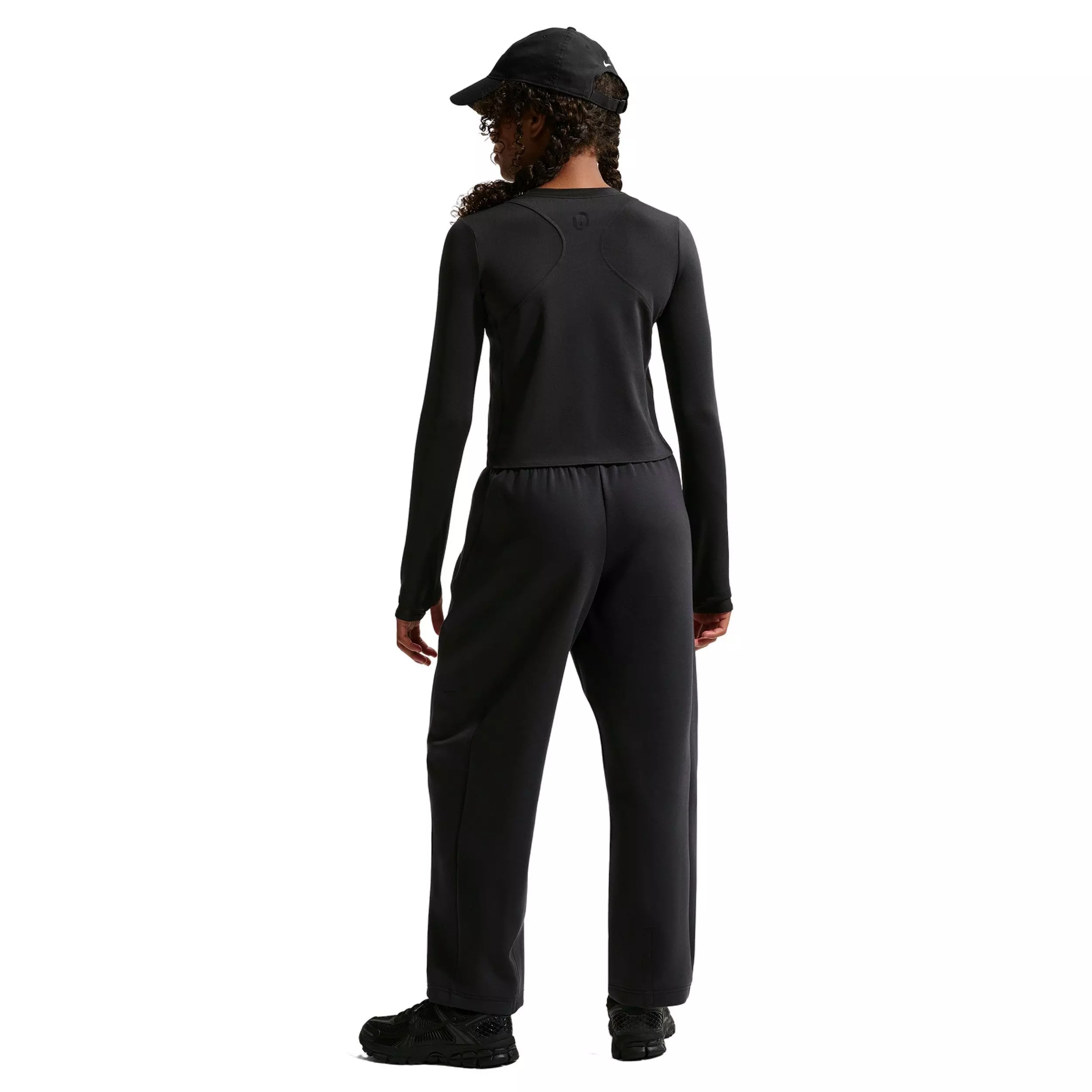 Nike Big Girls' MAVN Dri-FIT Ribbed Long-Sleeve Top -Black - BLACK