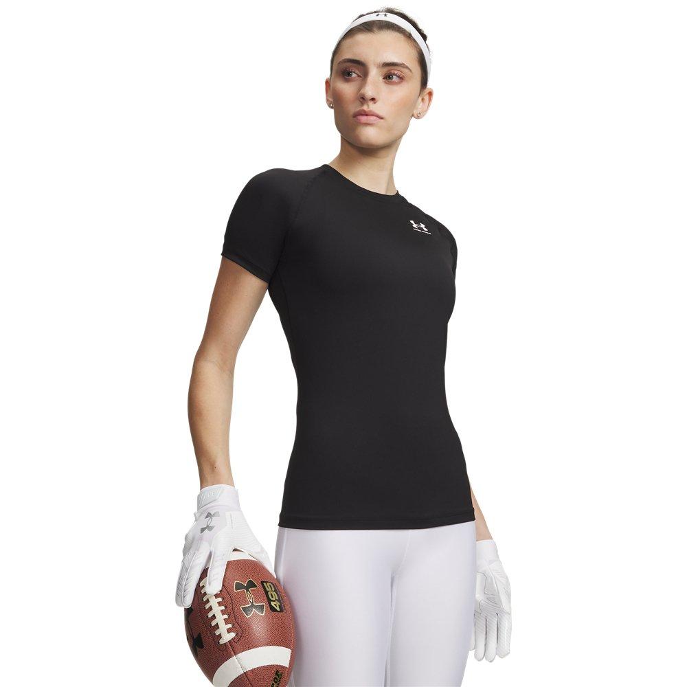 Under Armour Women's HeatGear Compression Short Sleeve Shirt - Ultimate Black/White - ULTIMATE BLACK/WHITE Thumbnail View 1
