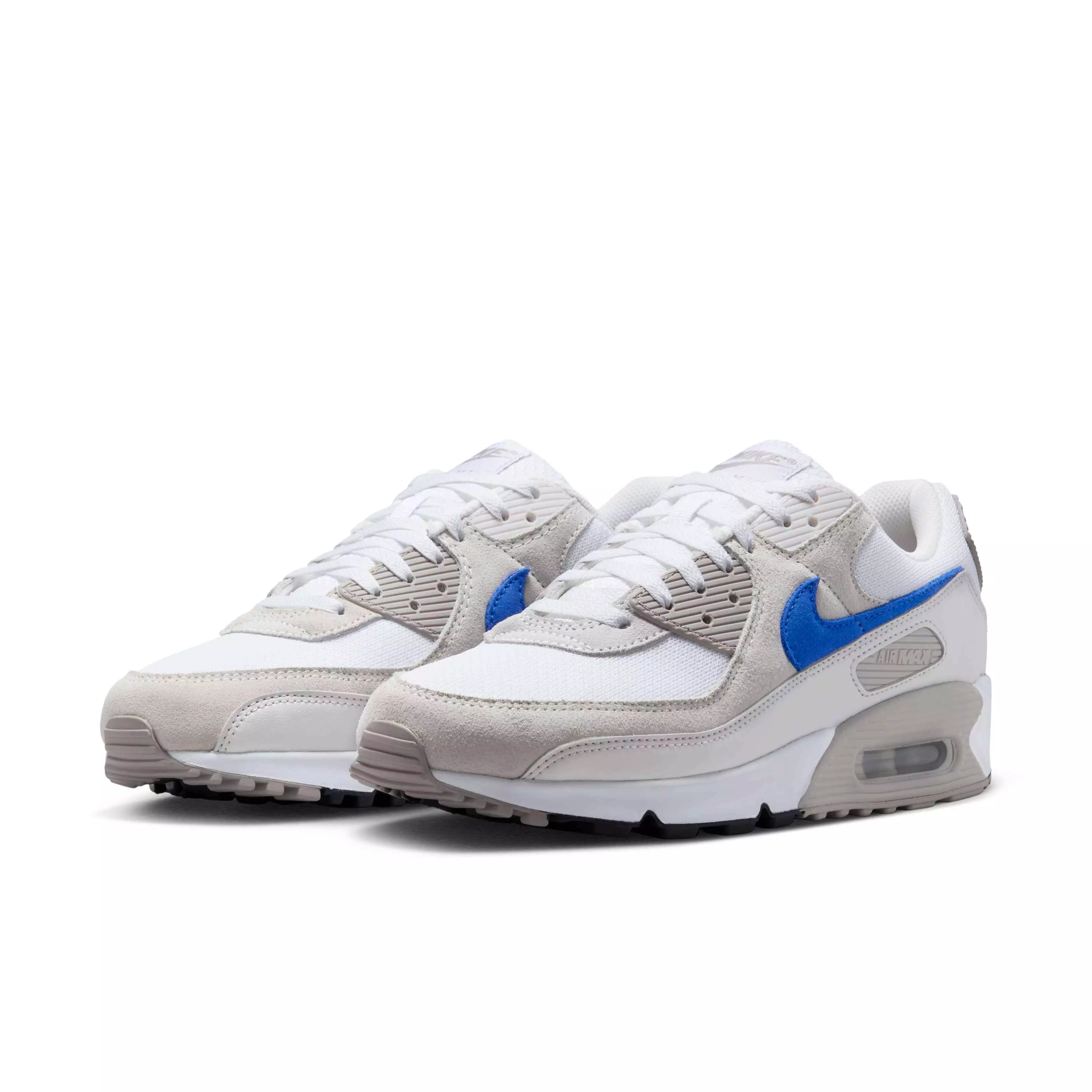 Nike Air Max 90 "White/College Grey/Summit White/Racer Blue" Men's Shoe - WHITE/GREY/BLUE