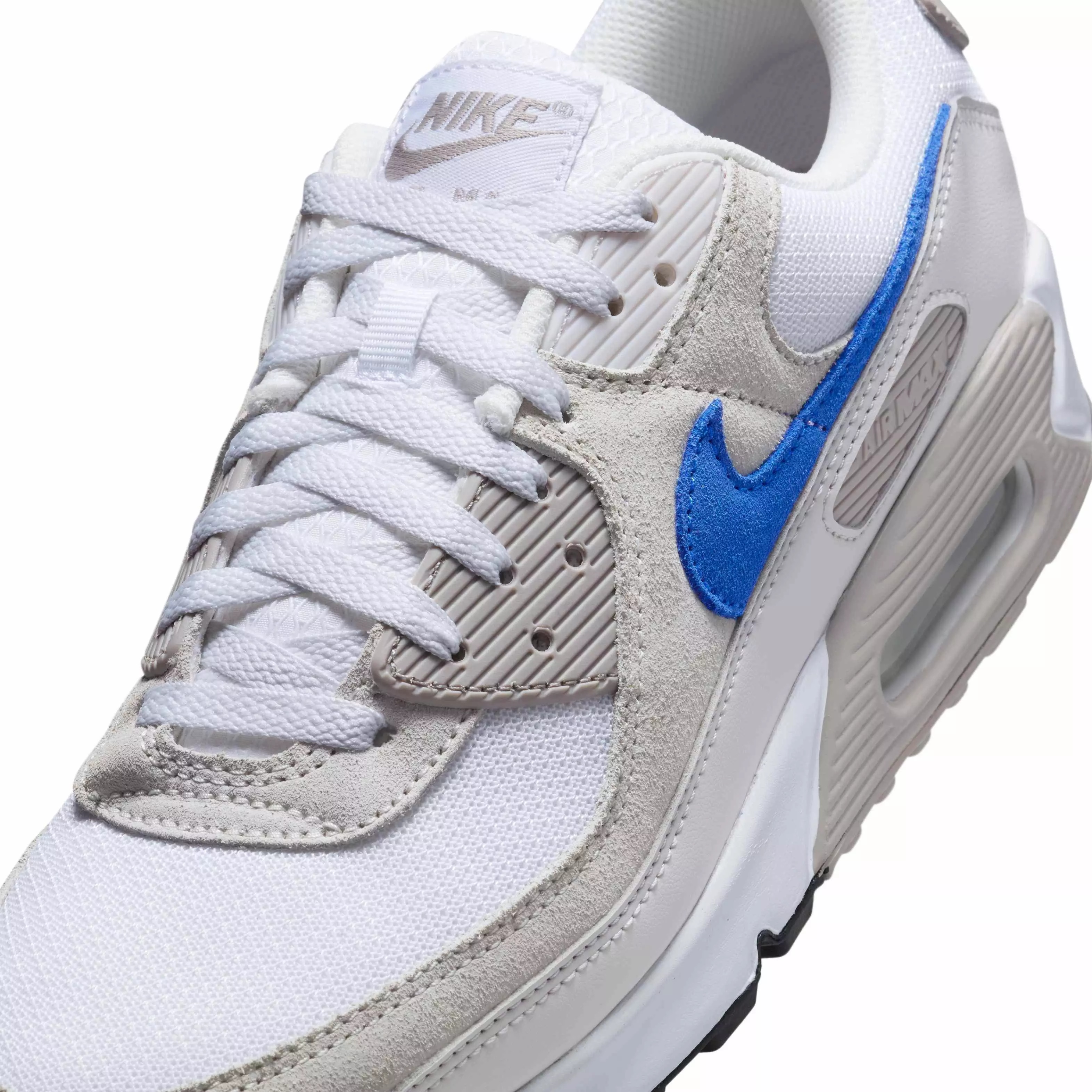 Nike Air Max 90 "White/College Grey/Summit White/Racer Blue" Men's Shoe - WHITE/GREY/BLUE