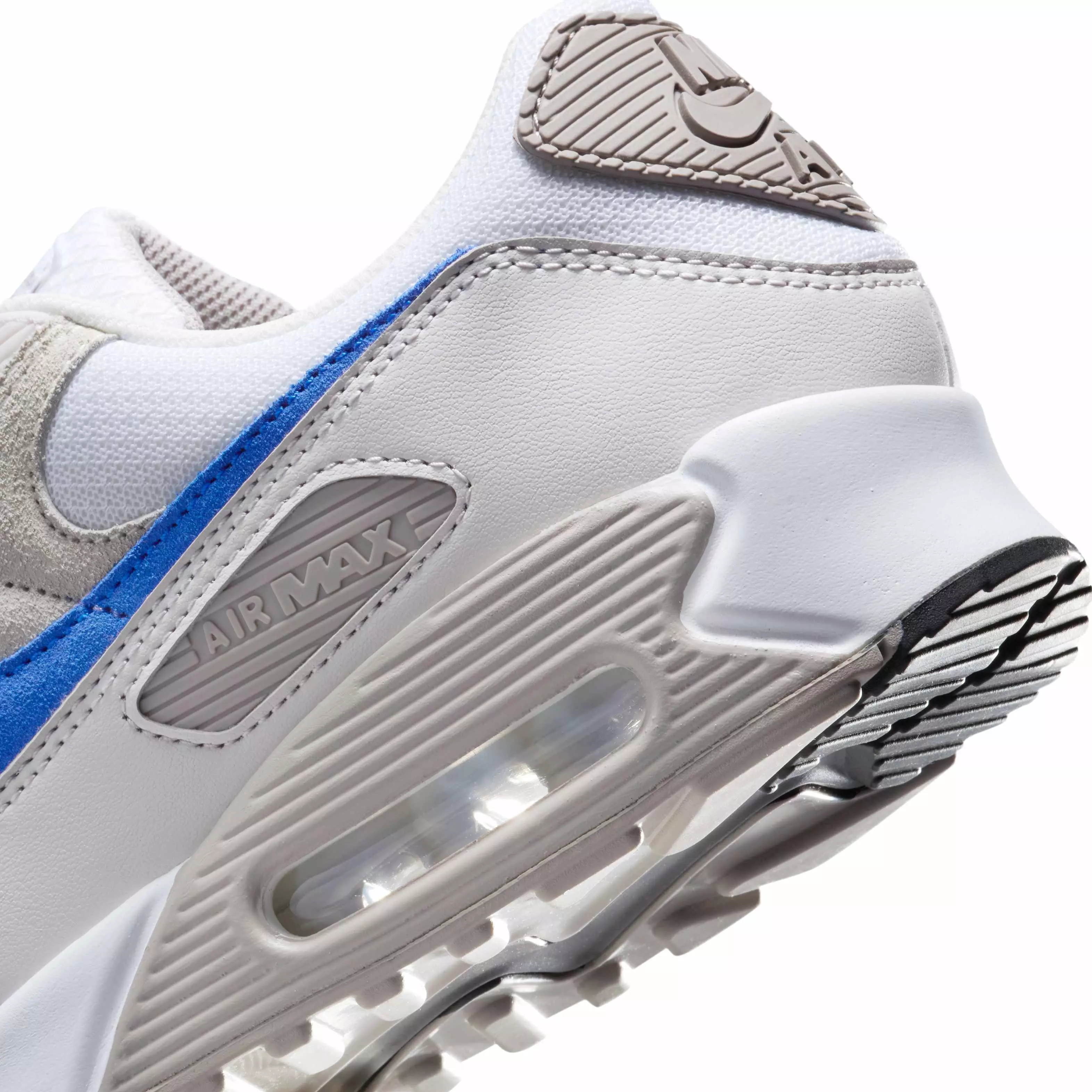 Nike Air Max 90 "White/College Grey/Summit White/Racer Blue" Men's Shoe - WHITE/GREY/BLUE